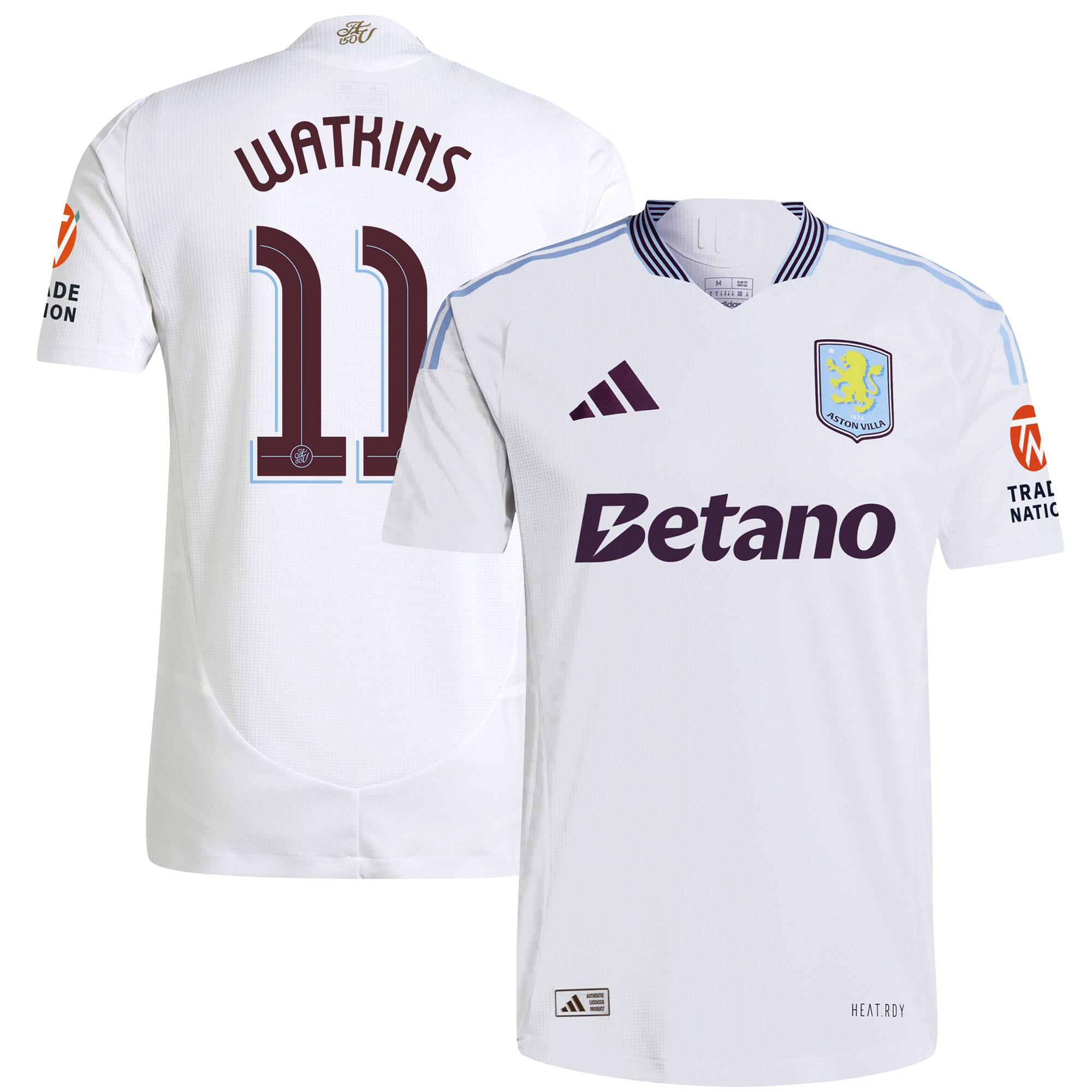 aston villa adidas away authentic shirt 2024-25 with watkins 11 cup printing Collection | Official Aston Villa FC Gear Online