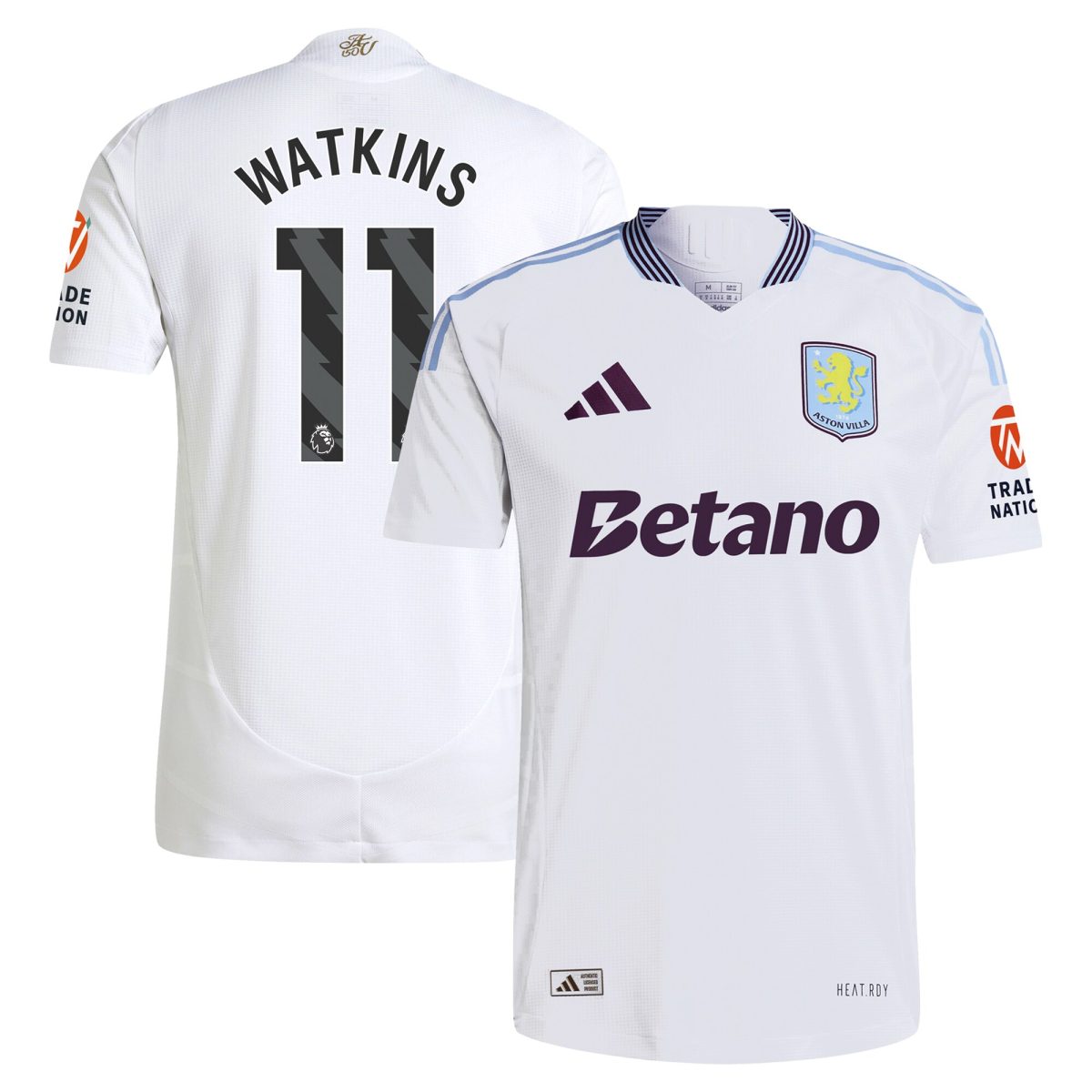 aston villa adidas away authentic shirt 2024-25 with watkins 11 printing Collection | Official Aston Villa FC Gear Online