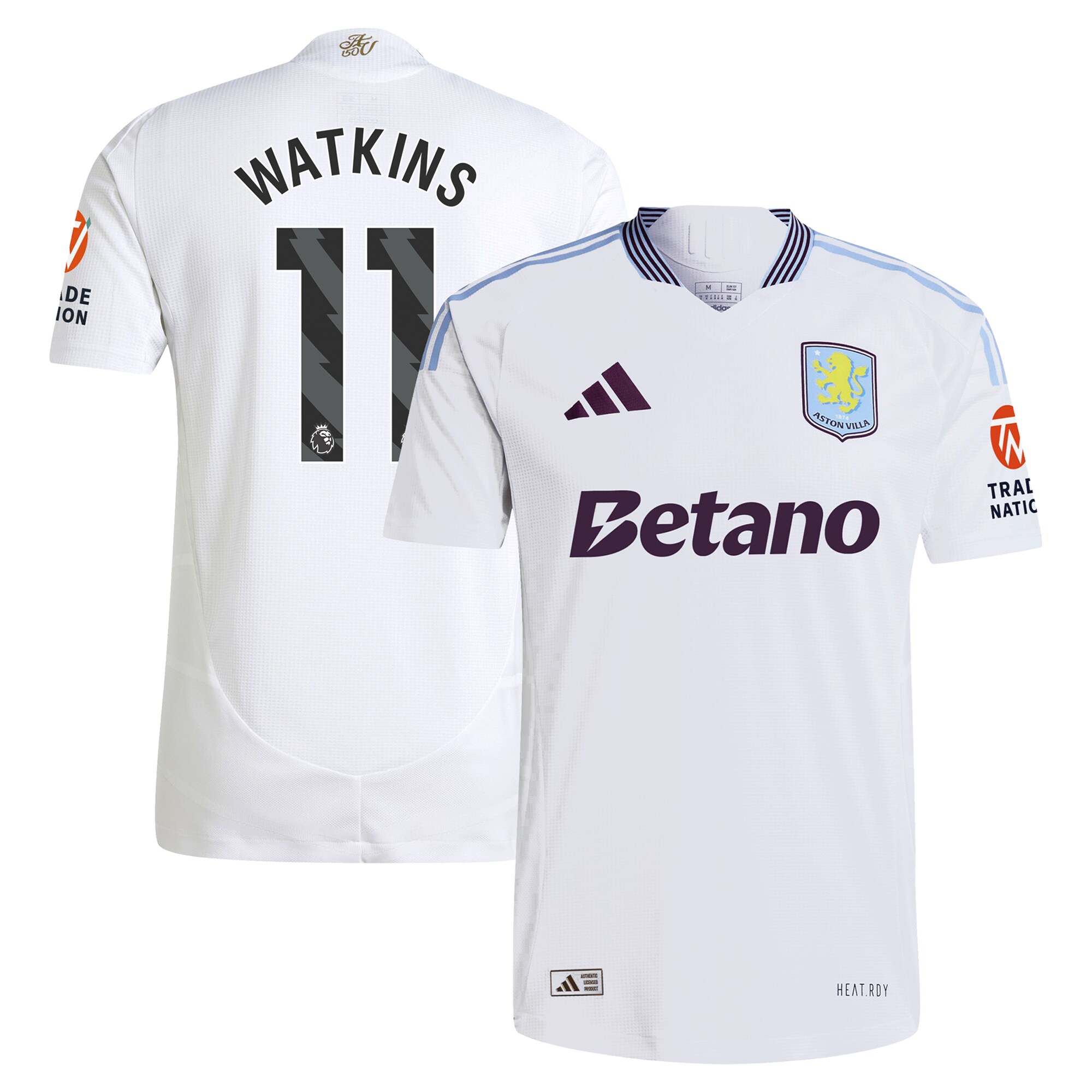 aston villa adidas away authentic shirt 2024-25 with watkins 11 printing Collection | Official Aston Villa FC Gear Online
