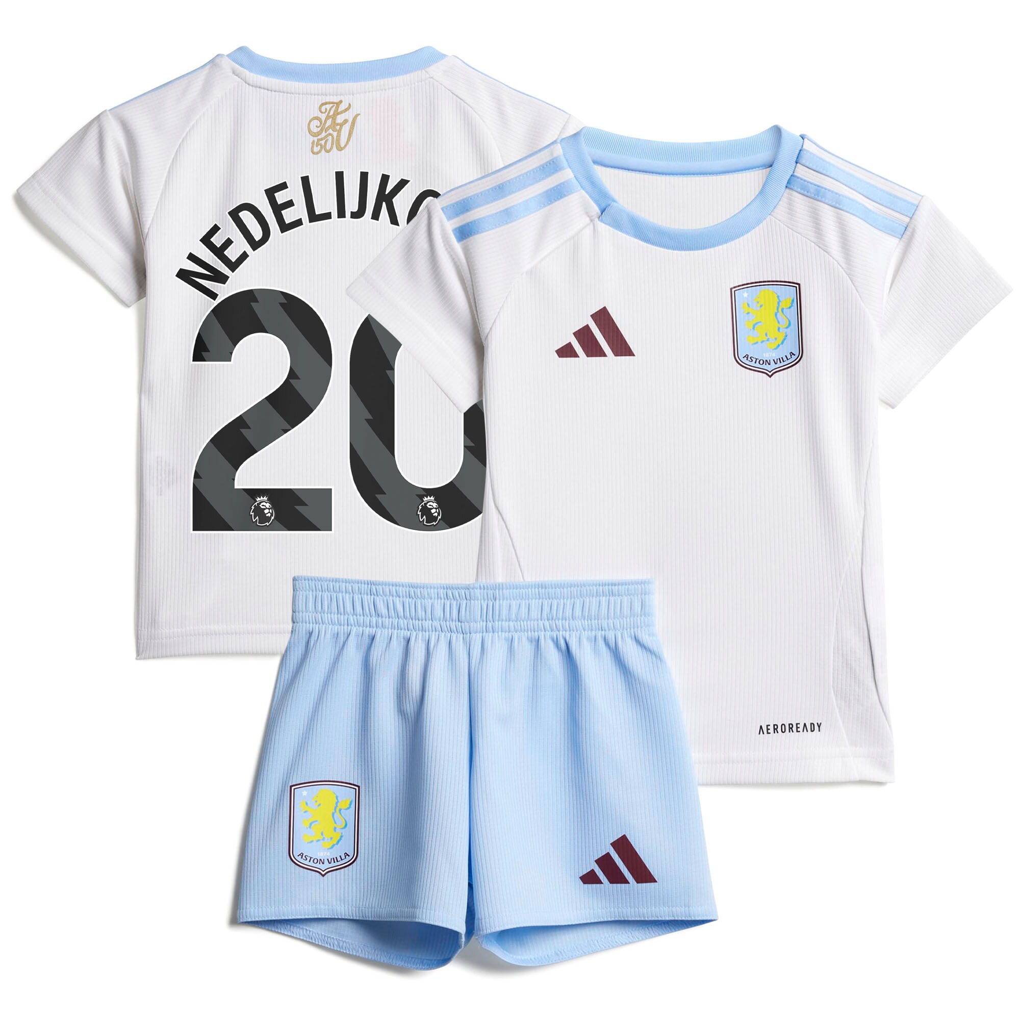 aston villa adidas away baby kit 2024-25 with nedeljković 20 printing Collection | Official Aston Villa FC Gear Online