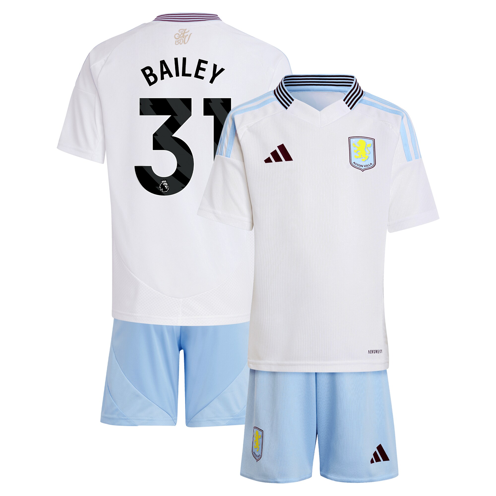 aston villa adidas away mini kit 2024-25 with bailey 31 printing Collection | Official Aston Villa FC Gear Online