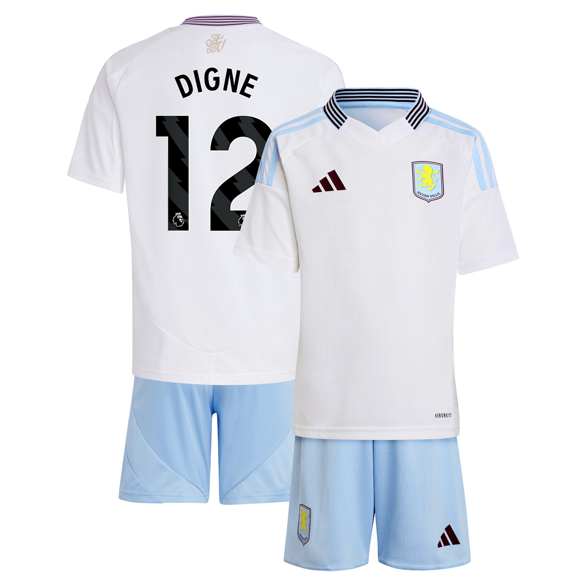 aston villa adidas away mini kit 2024-25 with digne 12 printing Collection | Official Aston Villa FC Gear Online