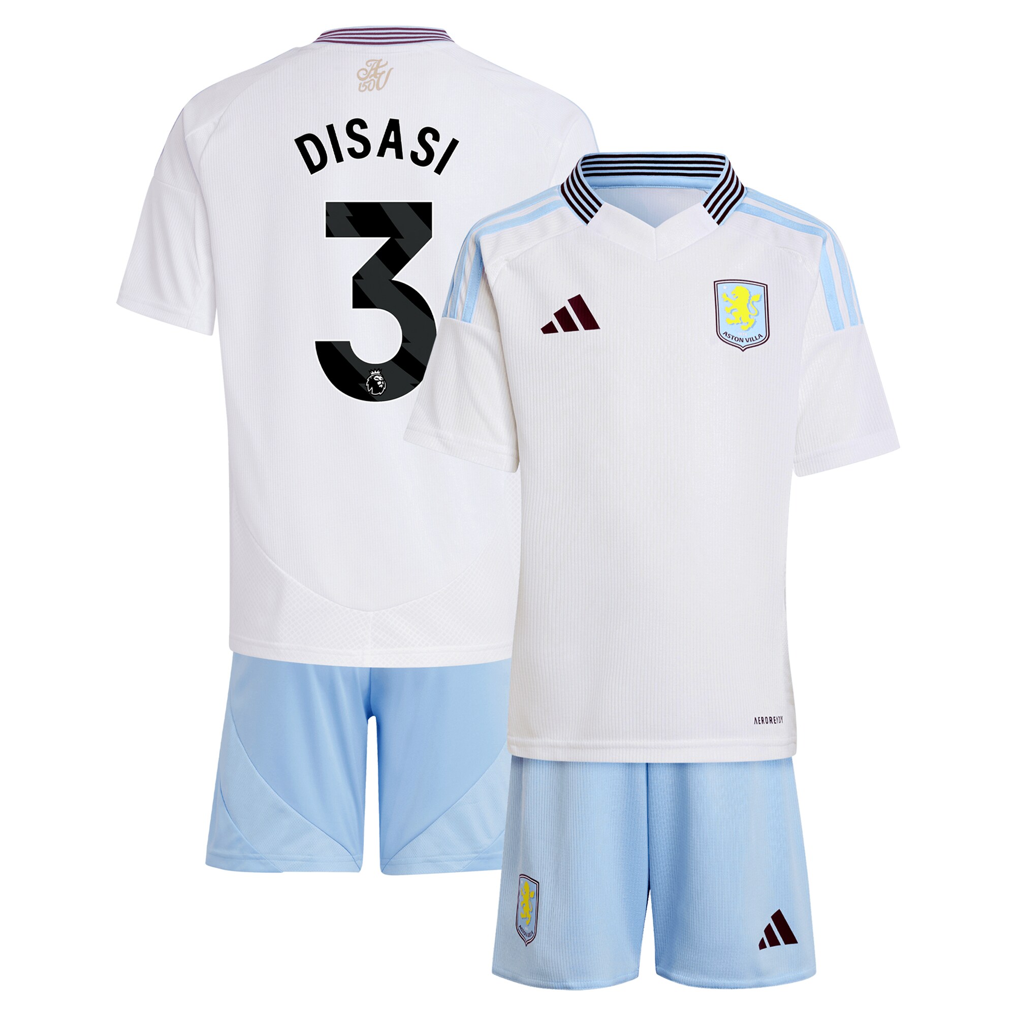 aston villa adidas away mini kit 2024-25 with disasi 3 printing Collection | Official Aston Villa FC Gear Online
