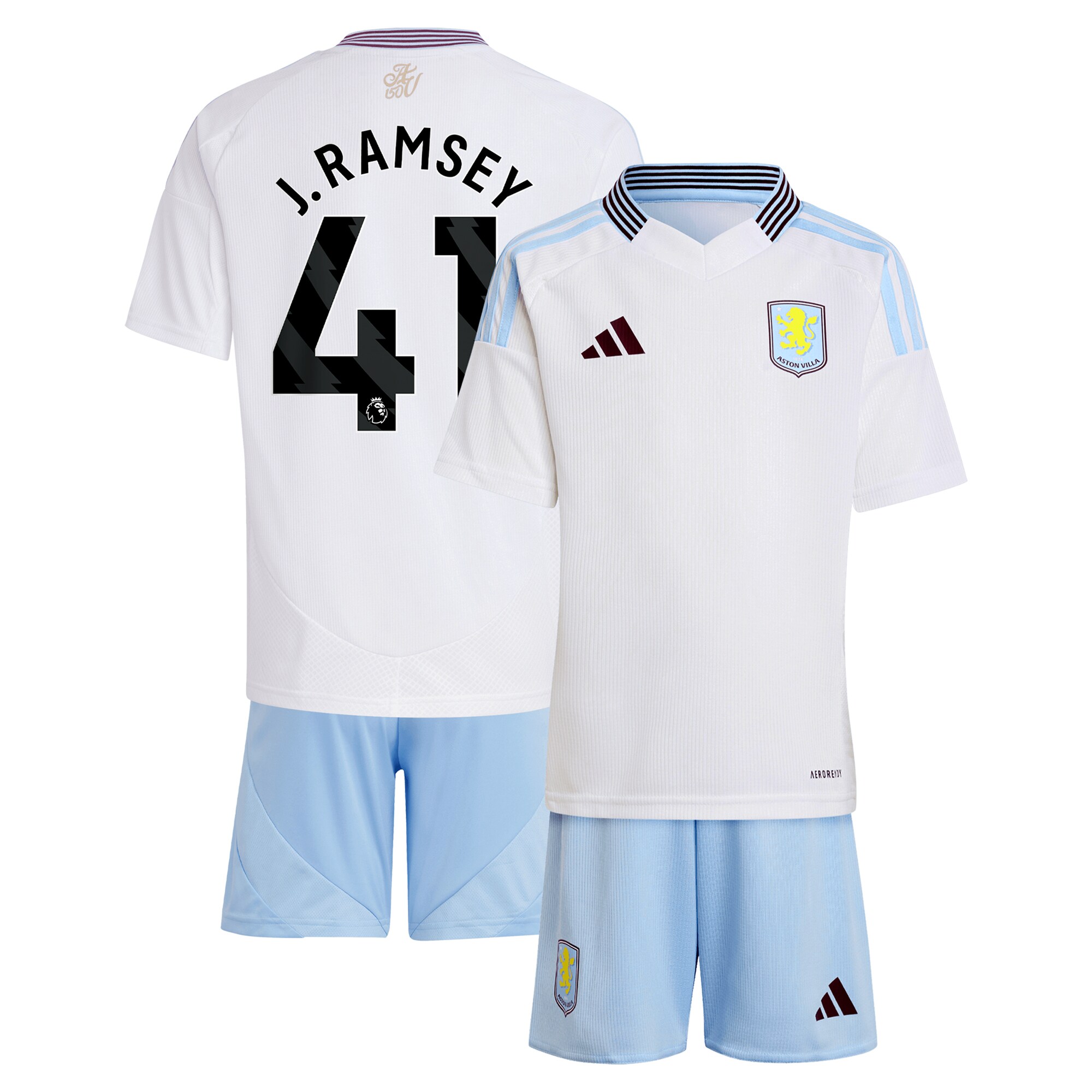 aston villa adidas away mini kit 2024-25 with j. ramsey 41 printing Collection | Official Aston Villa FC Gear Online