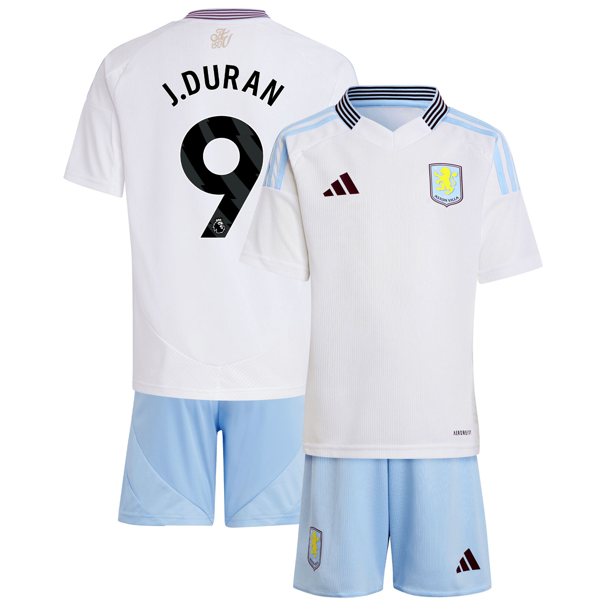 aston villa adidas away mini kit 2024-25 with j.duran 9 printing Collection | Official Aston Villa FC Gear Online