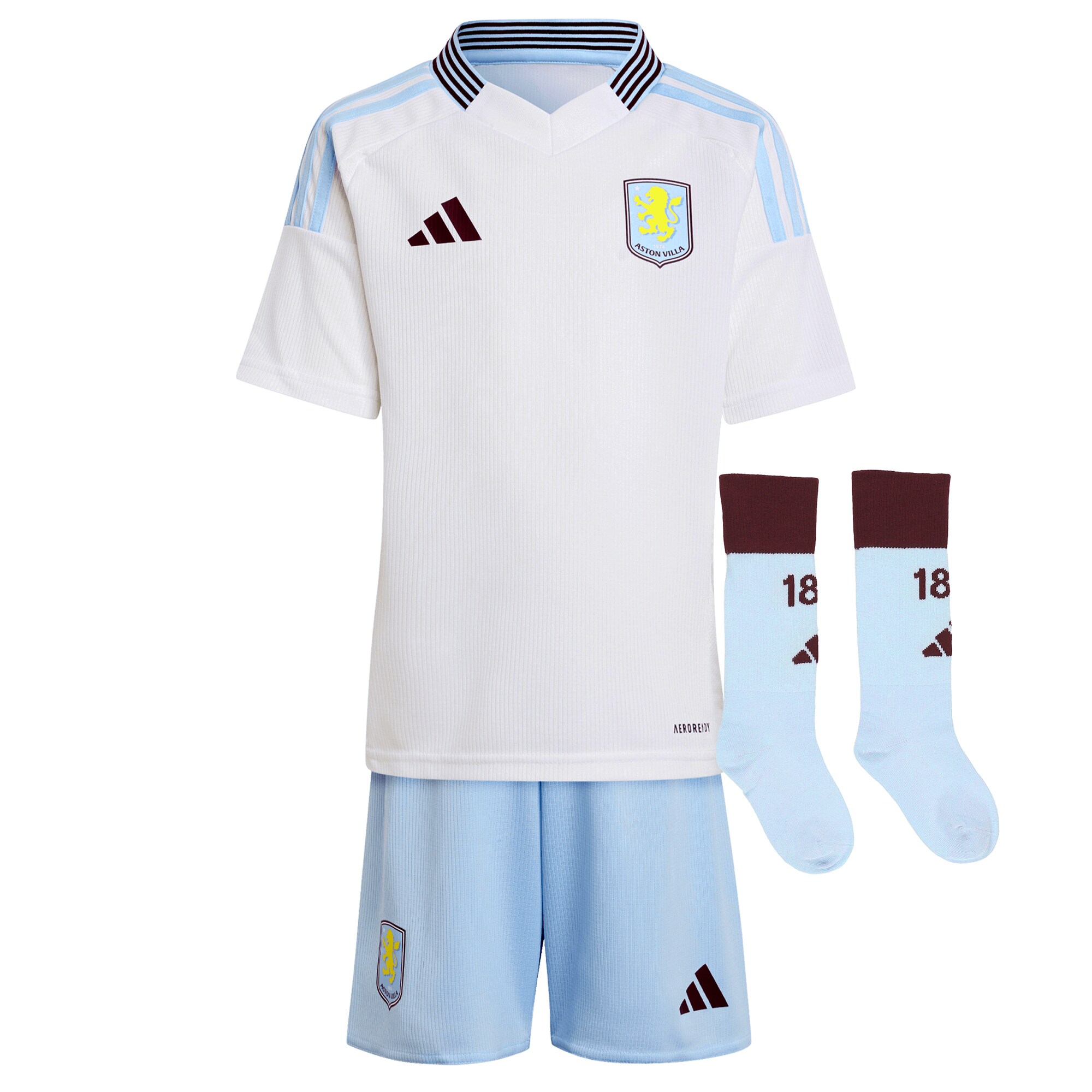 aston villa adidas away mini kit 2024-25 with malen 17 printing Collection | Official Aston Villa FC Gear Online
