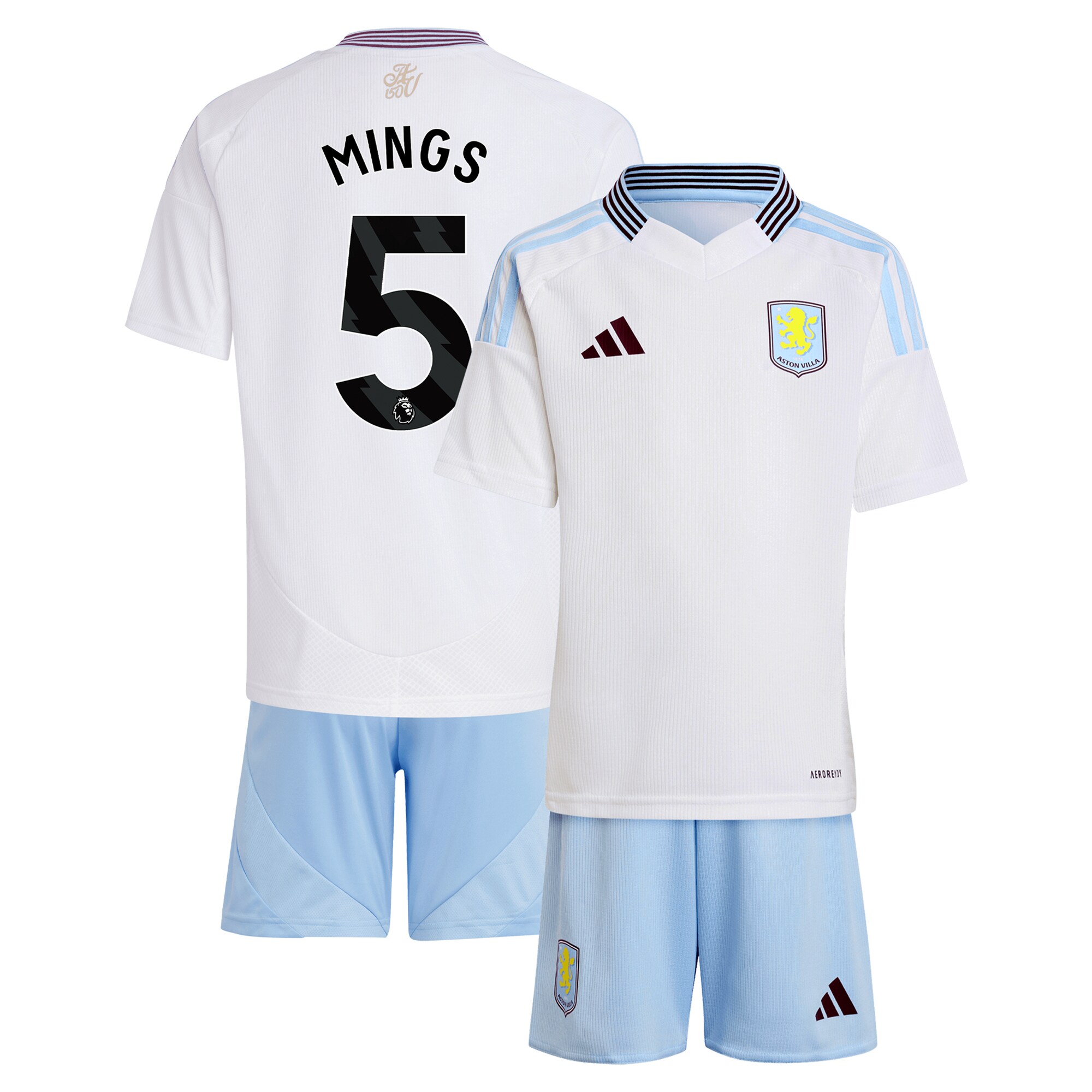 aston villa adidas away mini kit 2024-25 with mings 5 printing Collection | Official Aston Villa FC Gear Online