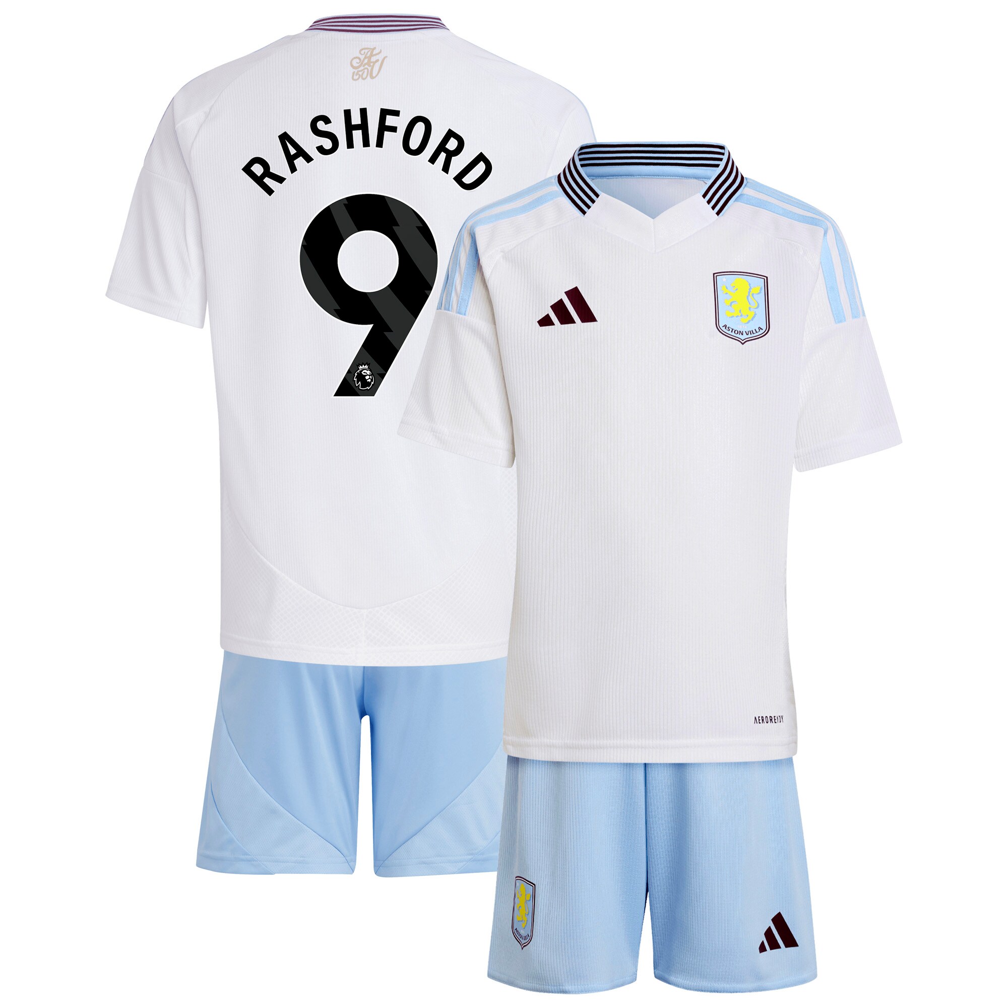 aston villa adidas away mini kit 2024-25 with rashford 9 printing Collection | Official Aston Villa FC Gear Online