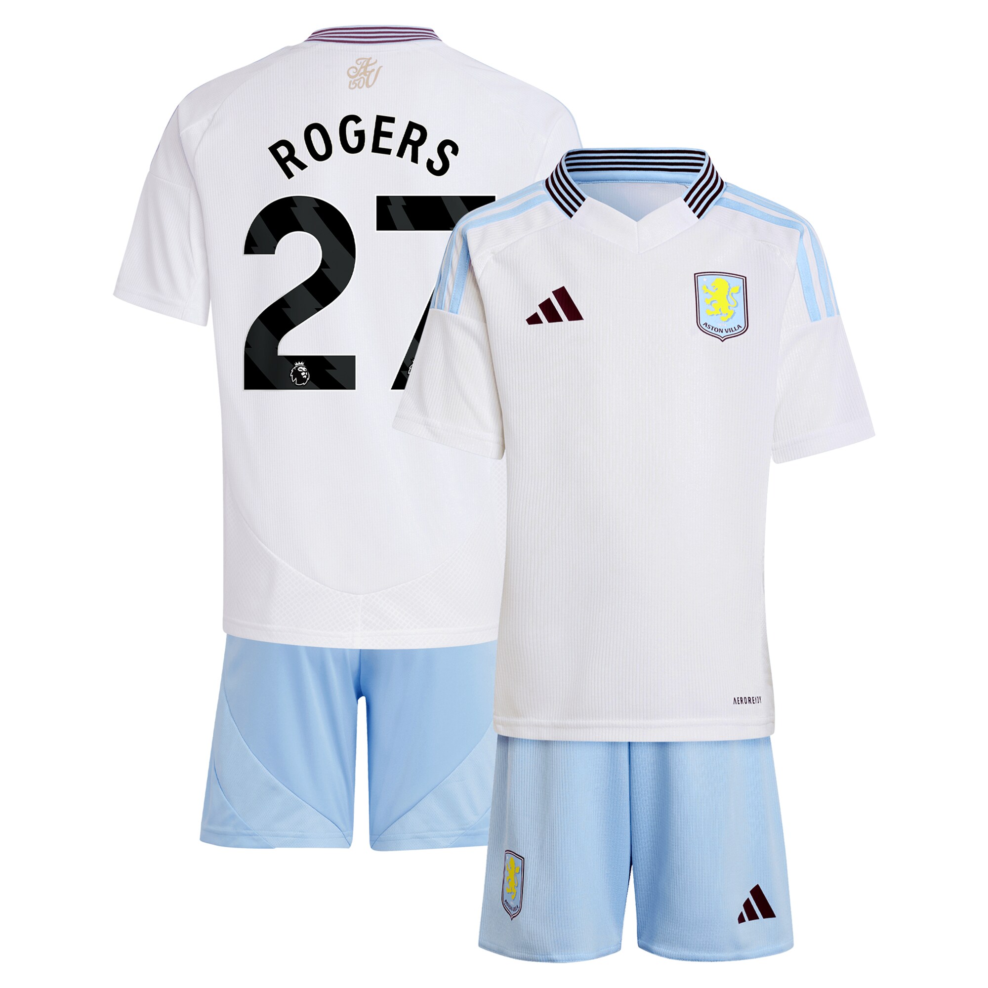 aston villa adidas away mini kit 2024-25 with rogers 27 printing Collection | Official Aston Villa FC Gear Online