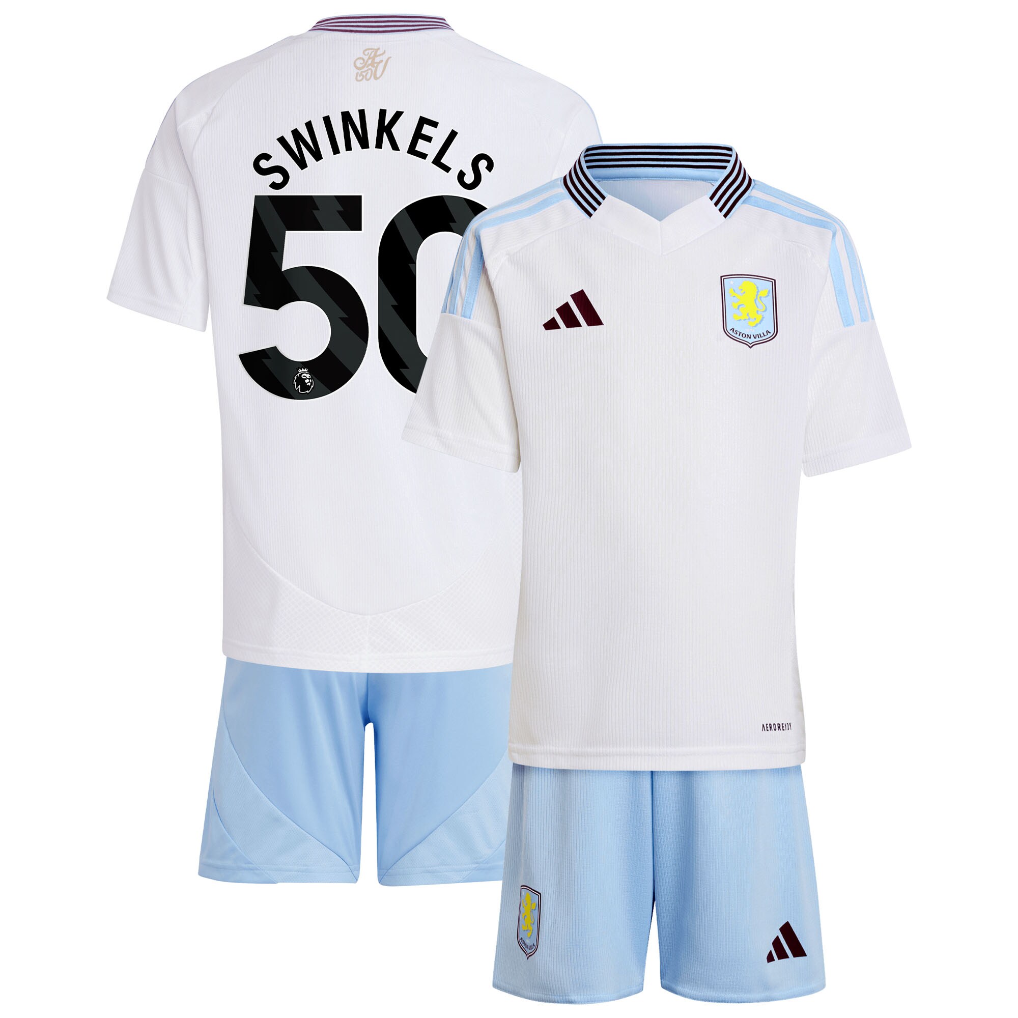 aston villa adidas away mini kit 2024-25 with swinkels 50 printing Collection | Official Aston Villa FC Gear Online