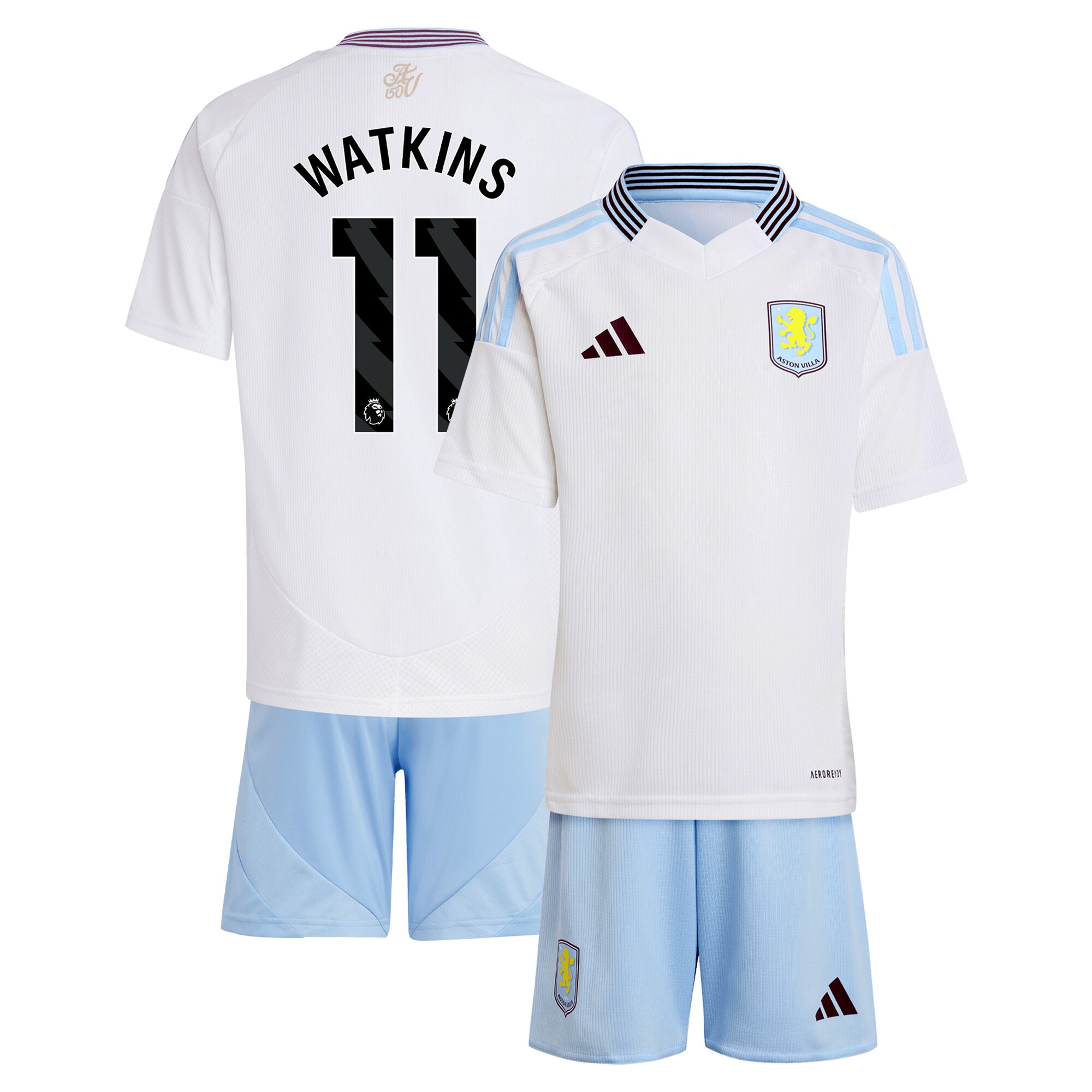 aston villa adidas away mini kit 2024-25 with watkins 11 printing Collection | Official Aston Villa FC Gear Online