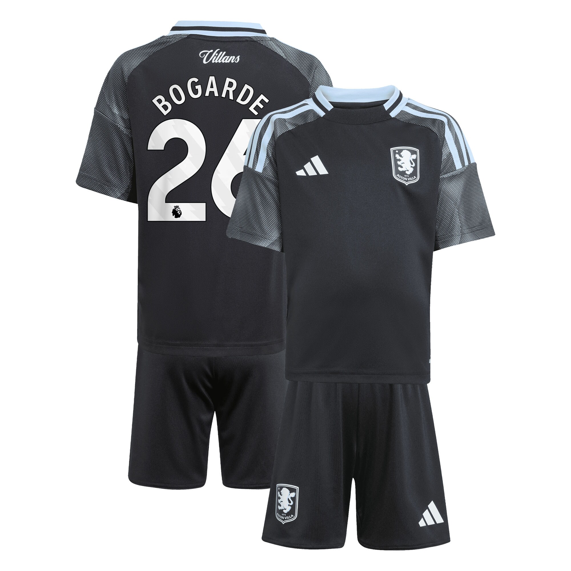 aston villa adidas away mini kit 2025-26 with bogarde 26 printing Collection | Official Aston Villa FC Gear Online