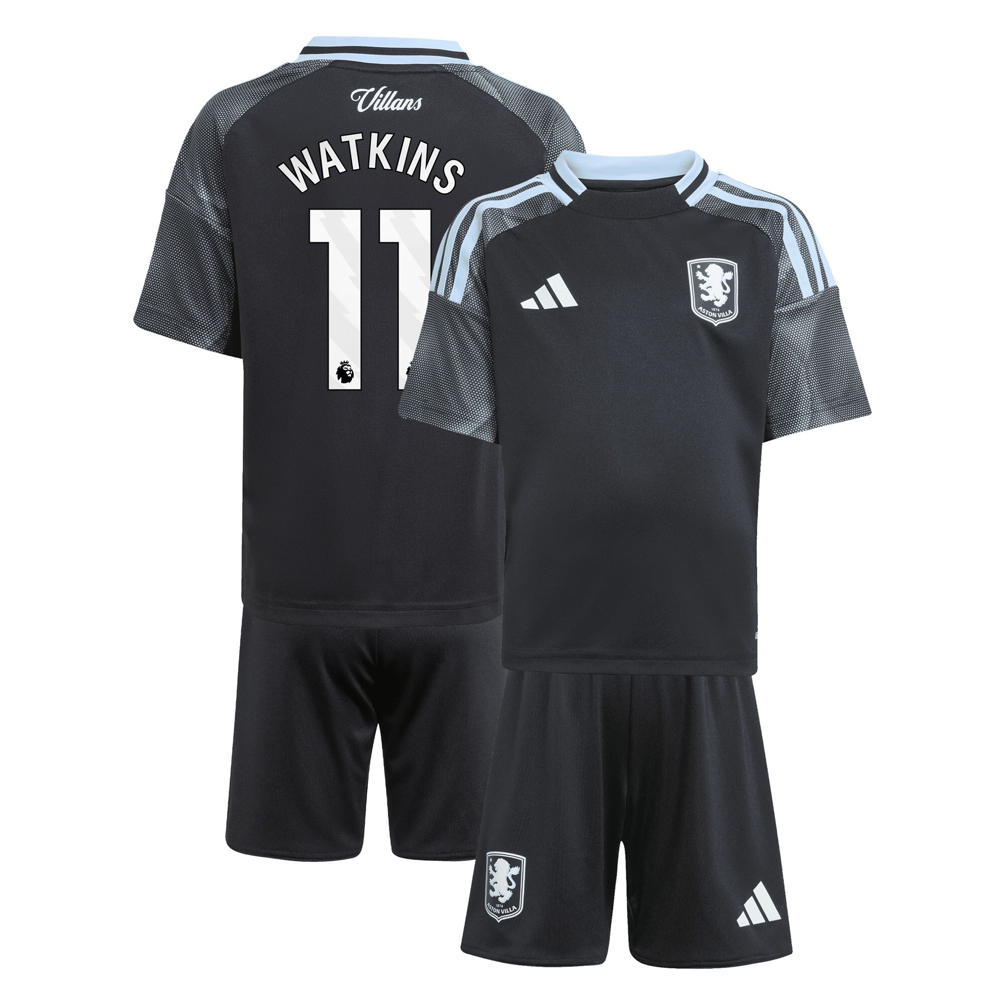 aston villa adidas away mini kit 2025-26 with watkins 11 printing Collection | Official Aston Villa FC Gear Online