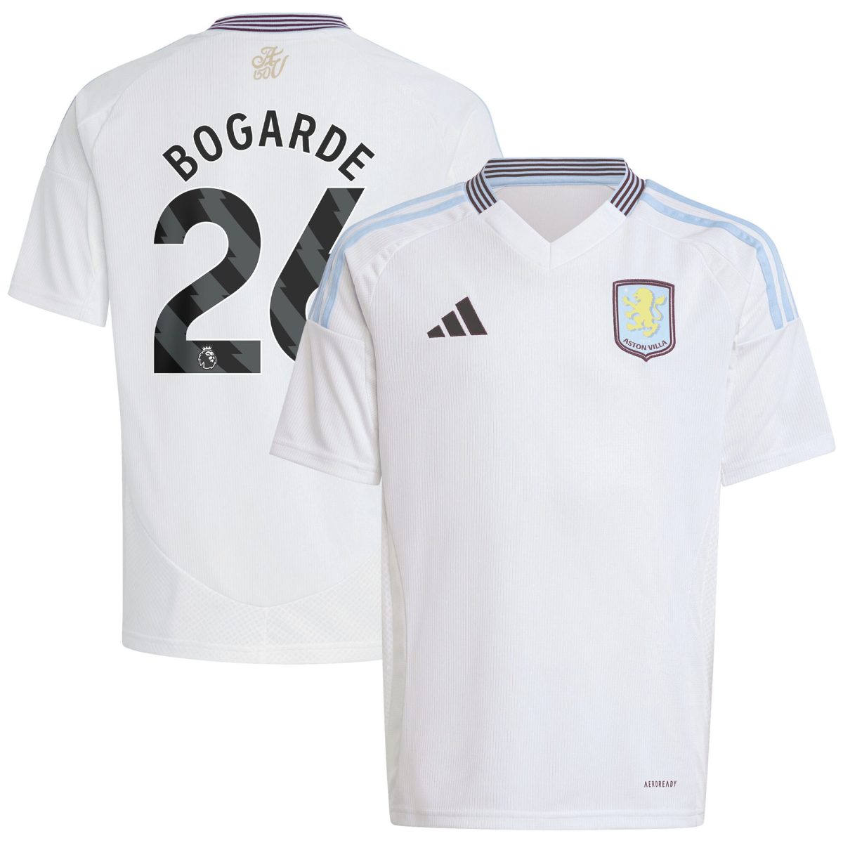 aston villa adidas away shirt 2024-25 – kids with bogarde 26 printing Collection | Official Aston Villa FC Gear Online