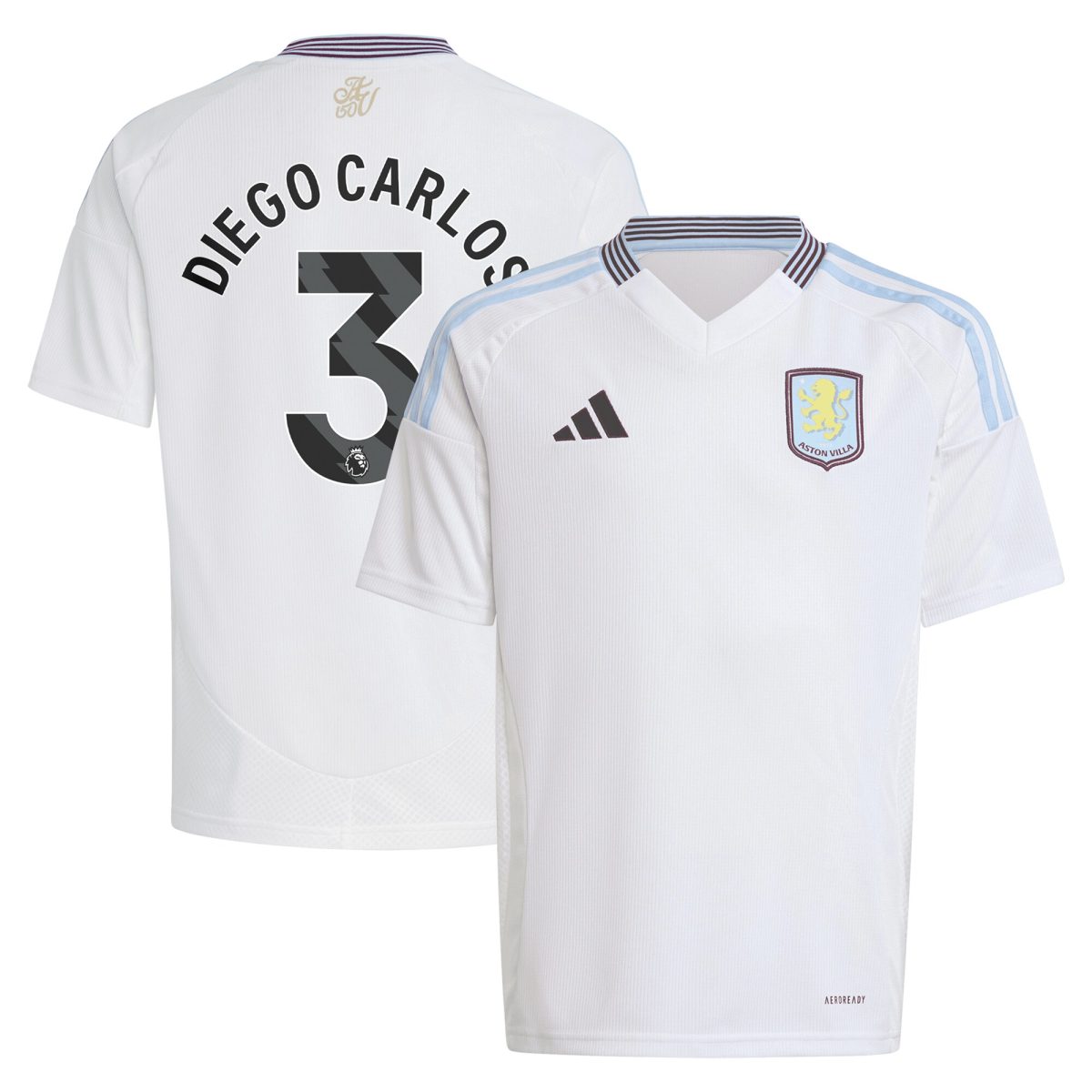 aston villa adidas away shirt 2024-25 – kids with diego carlos 3 printing Collection | Official Aston Villa FC Gear Online