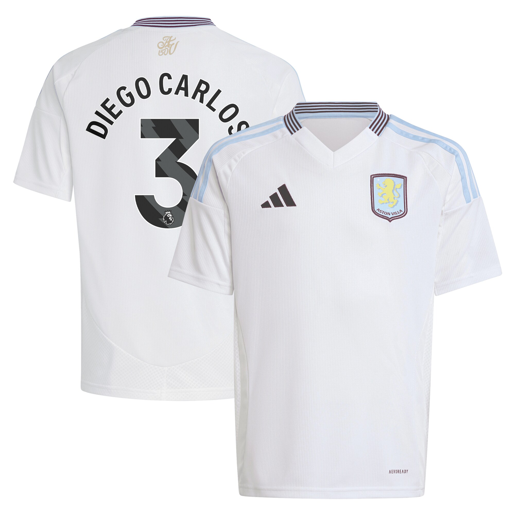 aston villa adidas away shirt 2024-25 – kids with diego carlos 3 printing Collection | Official Aston Villa FC Gear Online