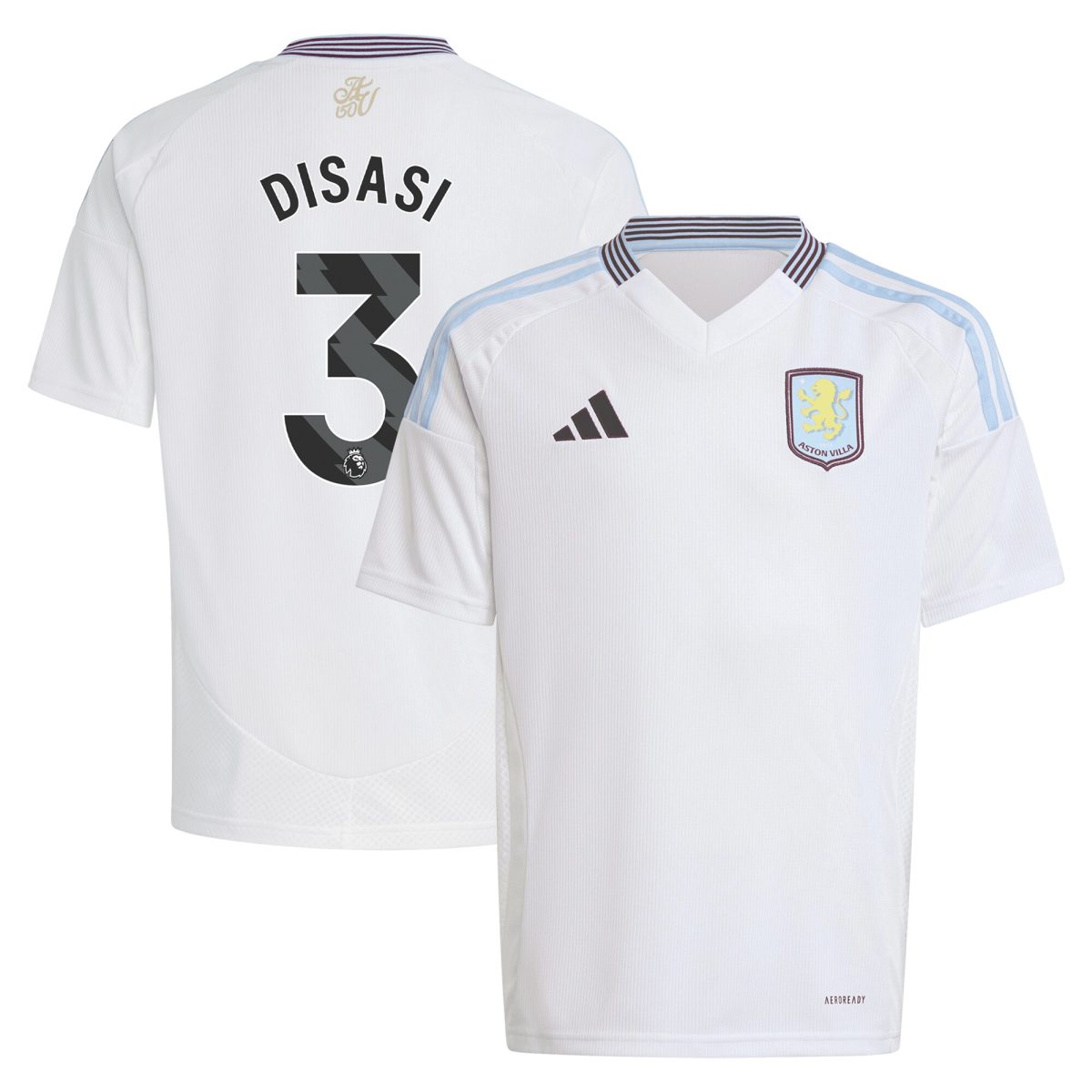 aston villa adidas away shirt 2024-25 – kids with disasi 3 printing Collection | Official Aston Villa FC Gear Online