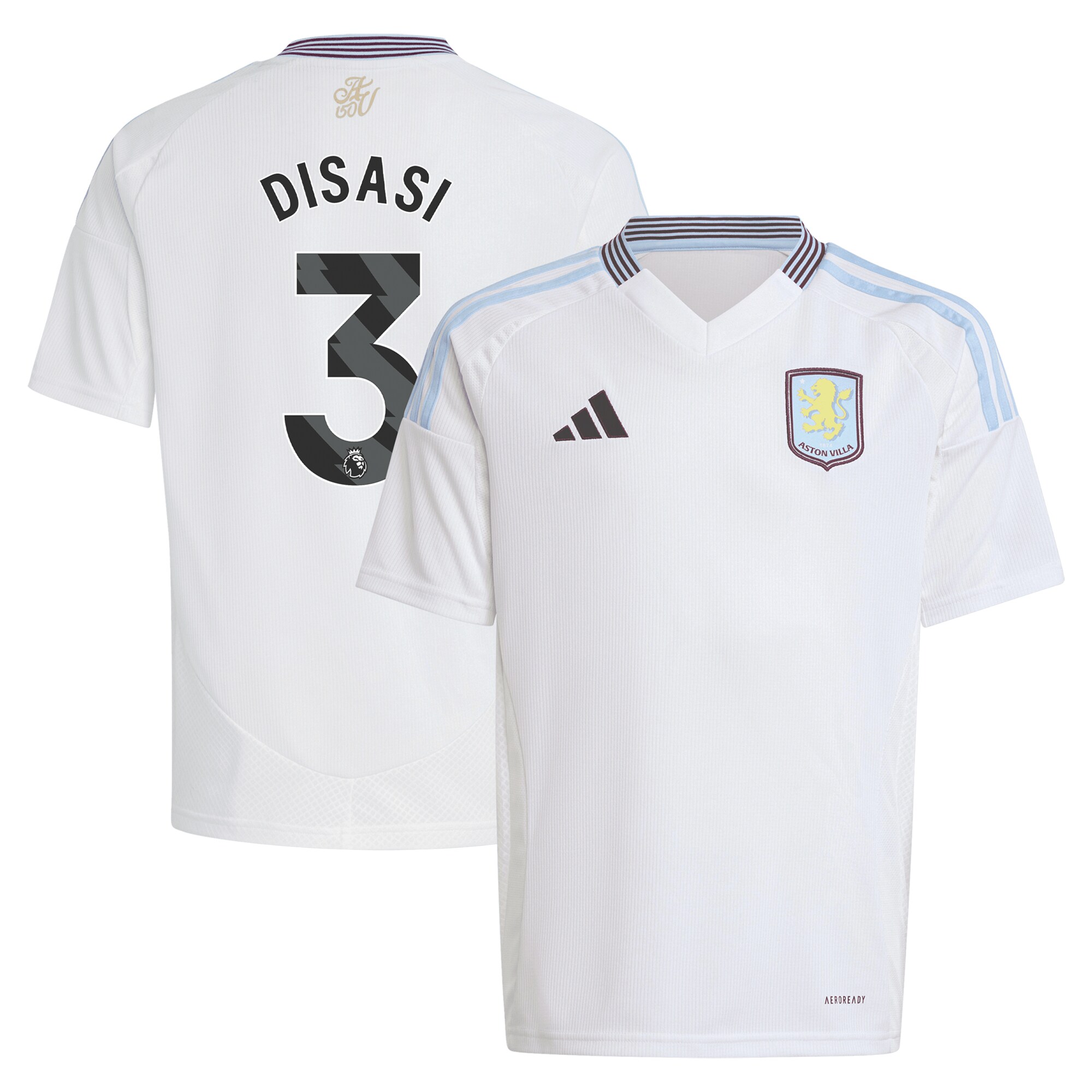 aston villa adidas away shirt 2024-25 – kids with disasi 3 printing Collection | Official Aston Villa FC Gear Online