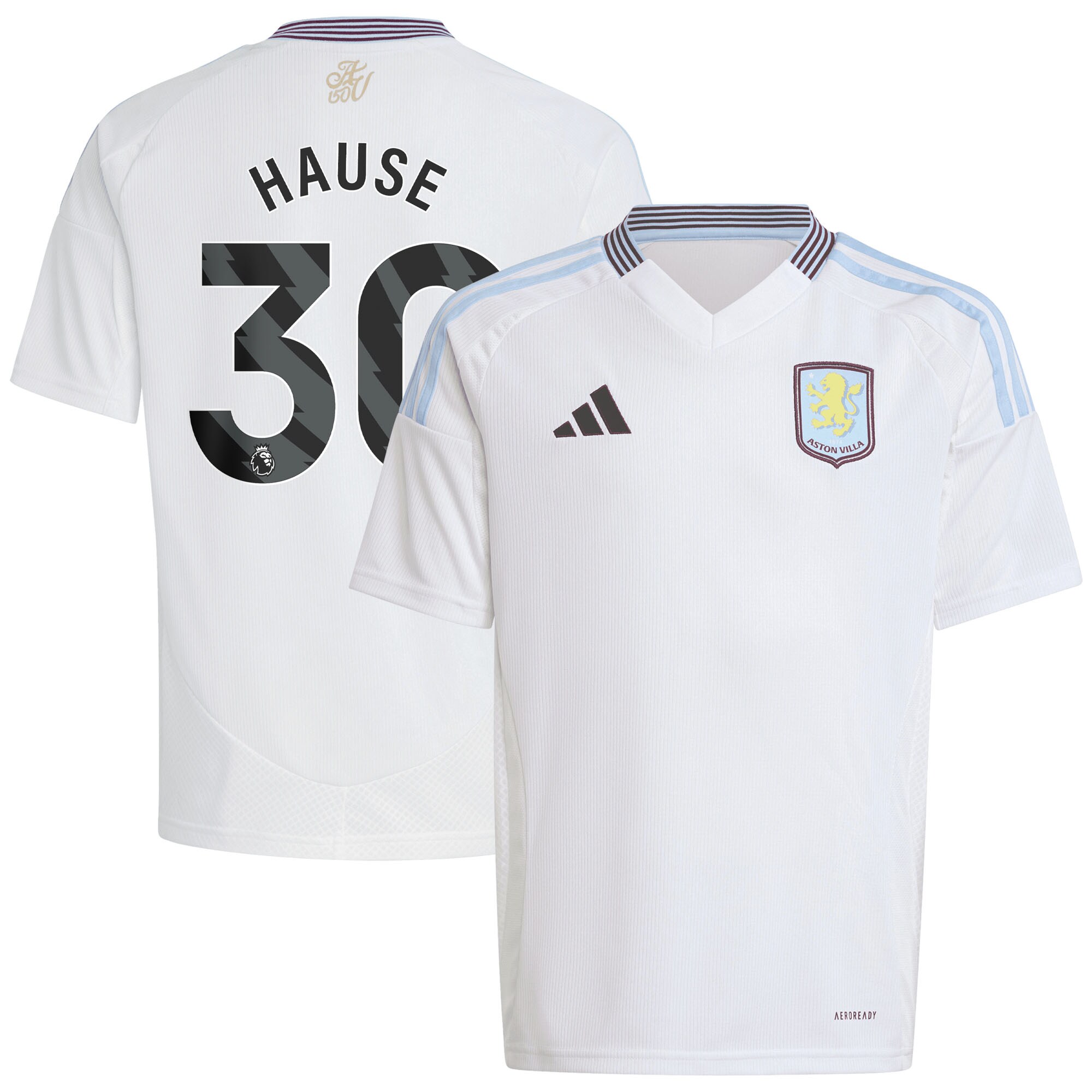 aston villa adidas away shirt 2024-25 – kids with hause 30 printing Collection | Official Aston Villa FC Gear Online