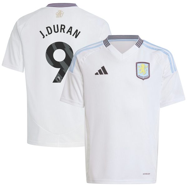 aston villa adidas away shirt 2024-25 – kids with j.duran 9 printing Collection | Official Aston Villa FC Gear Online
