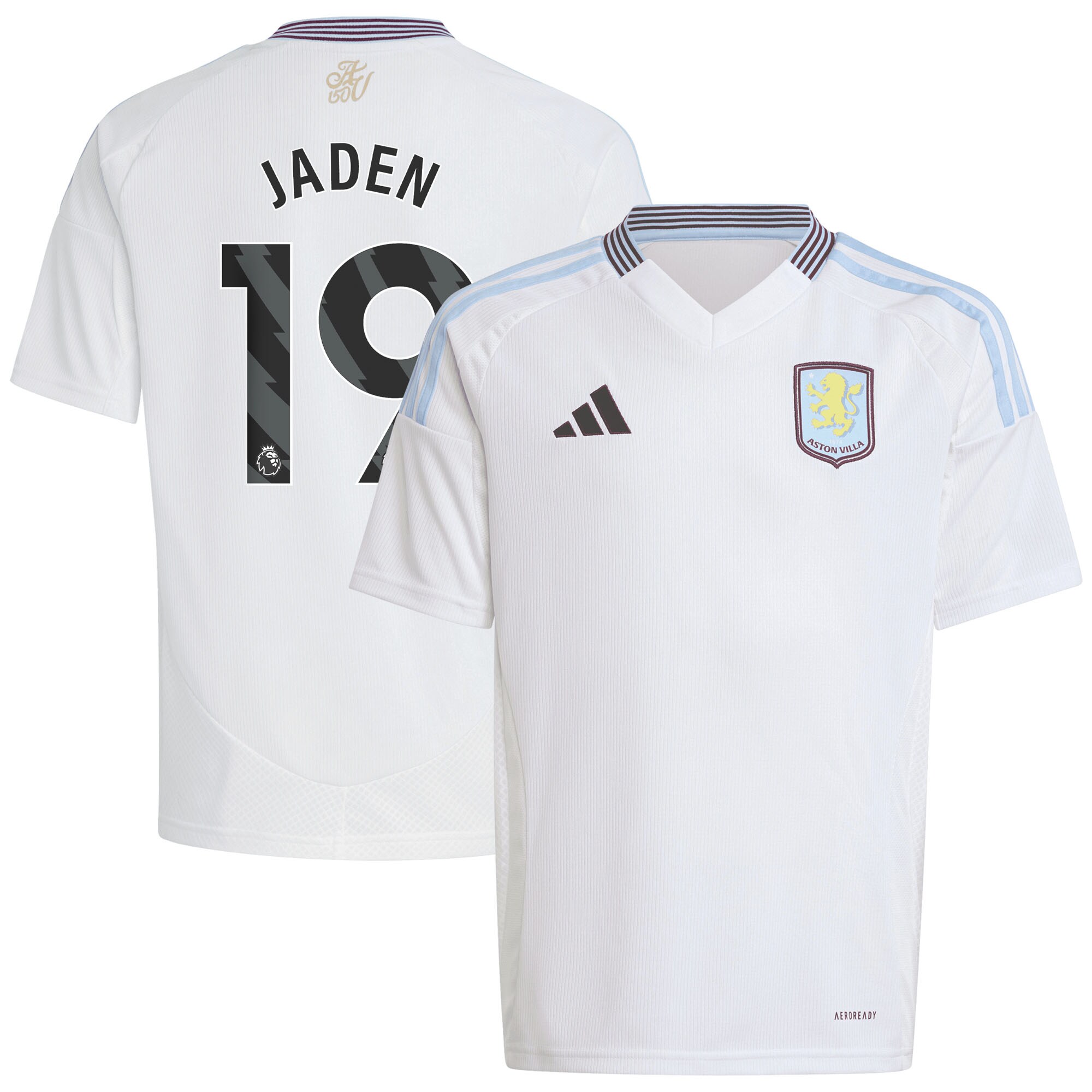 aston villa adidas away shirt 2024-25 – kids with jaden 19 printing Collection | Official Aston Villa FC Gear Online