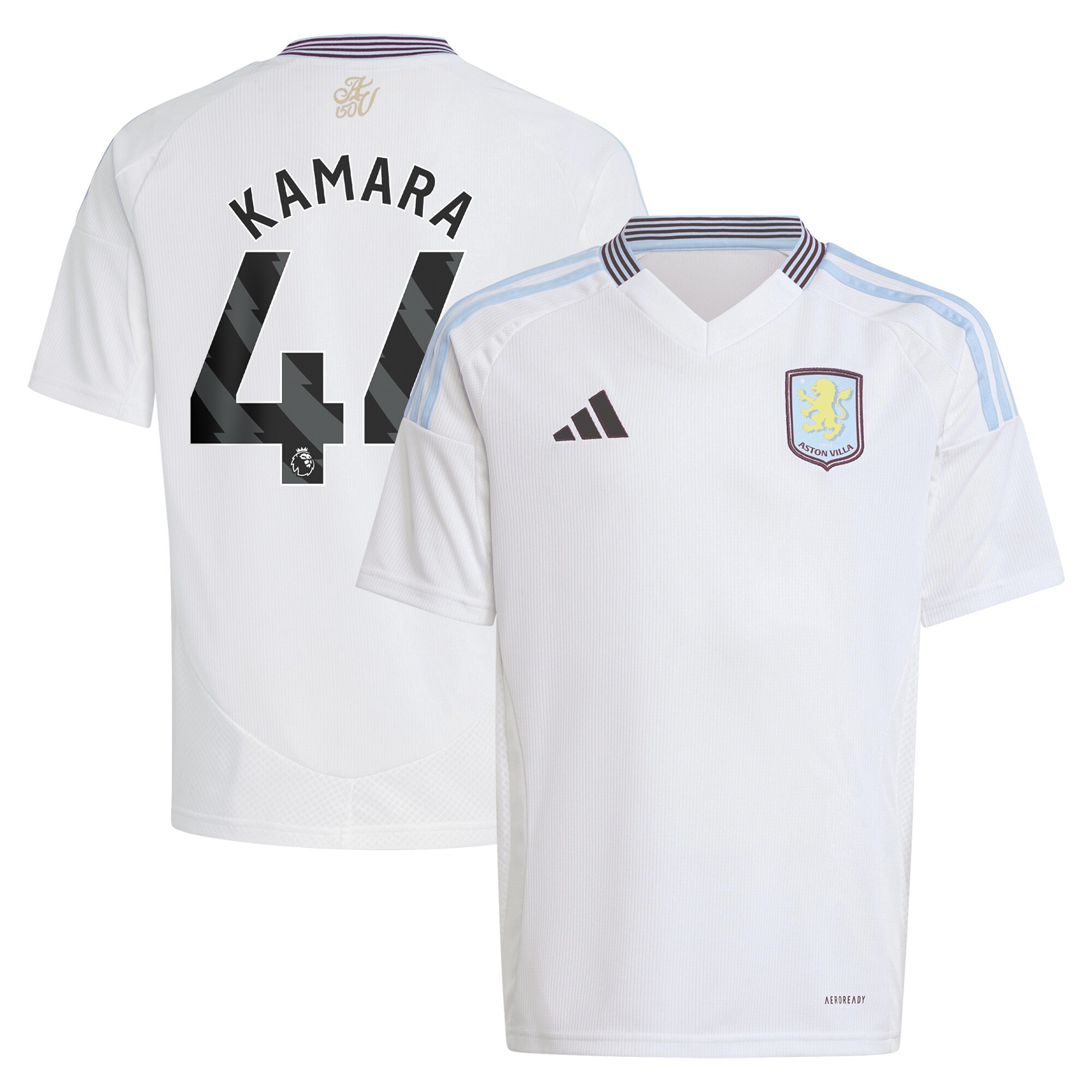 aston villa adidas away shirt 2024-25 – kids with kamara 44 printing Collection | Official Aston Villa FC Gear Online