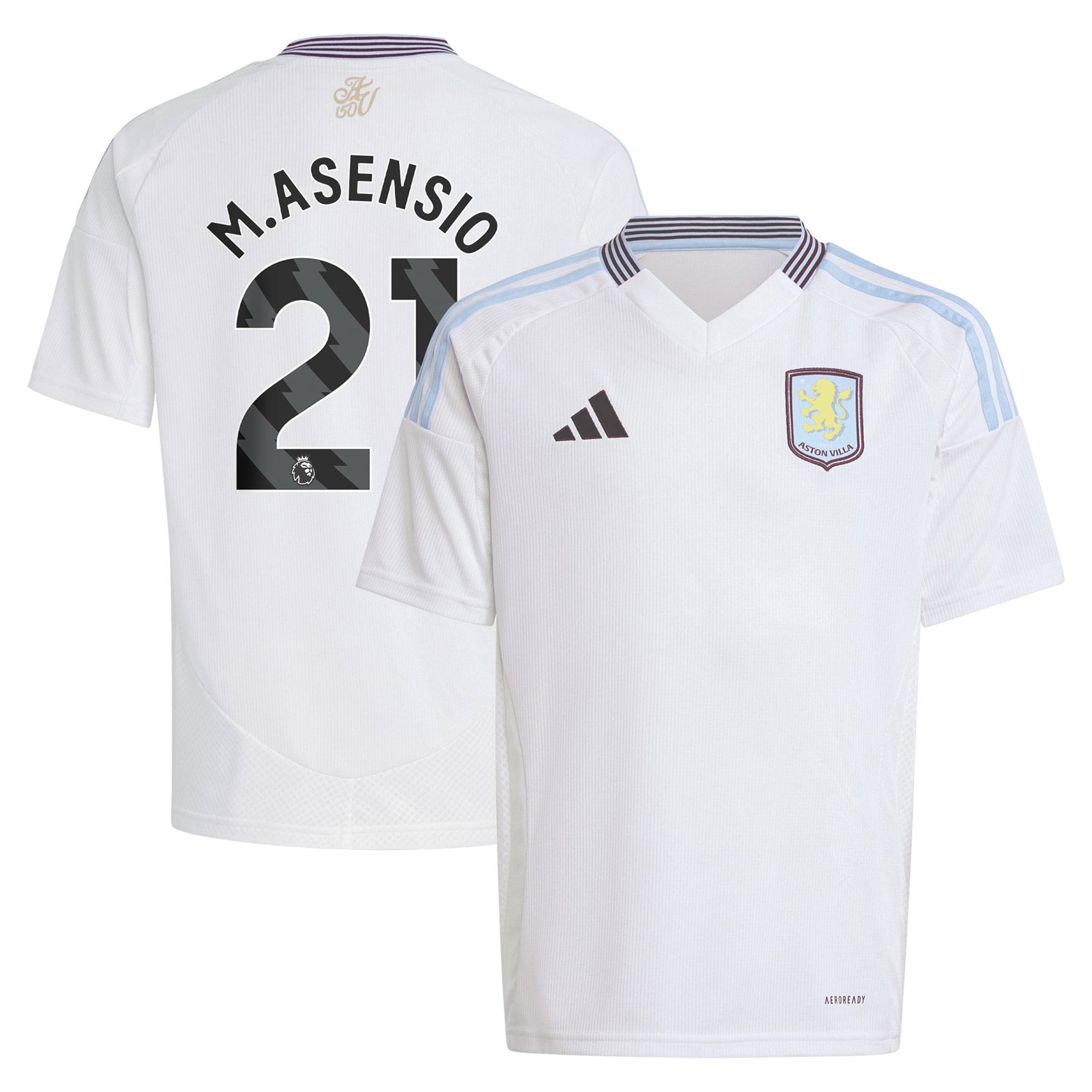 aston villa adidas away shirt 2024-25 – kids with m.asensio 21 printing Collection | Official Aston Villa FC Gear Online