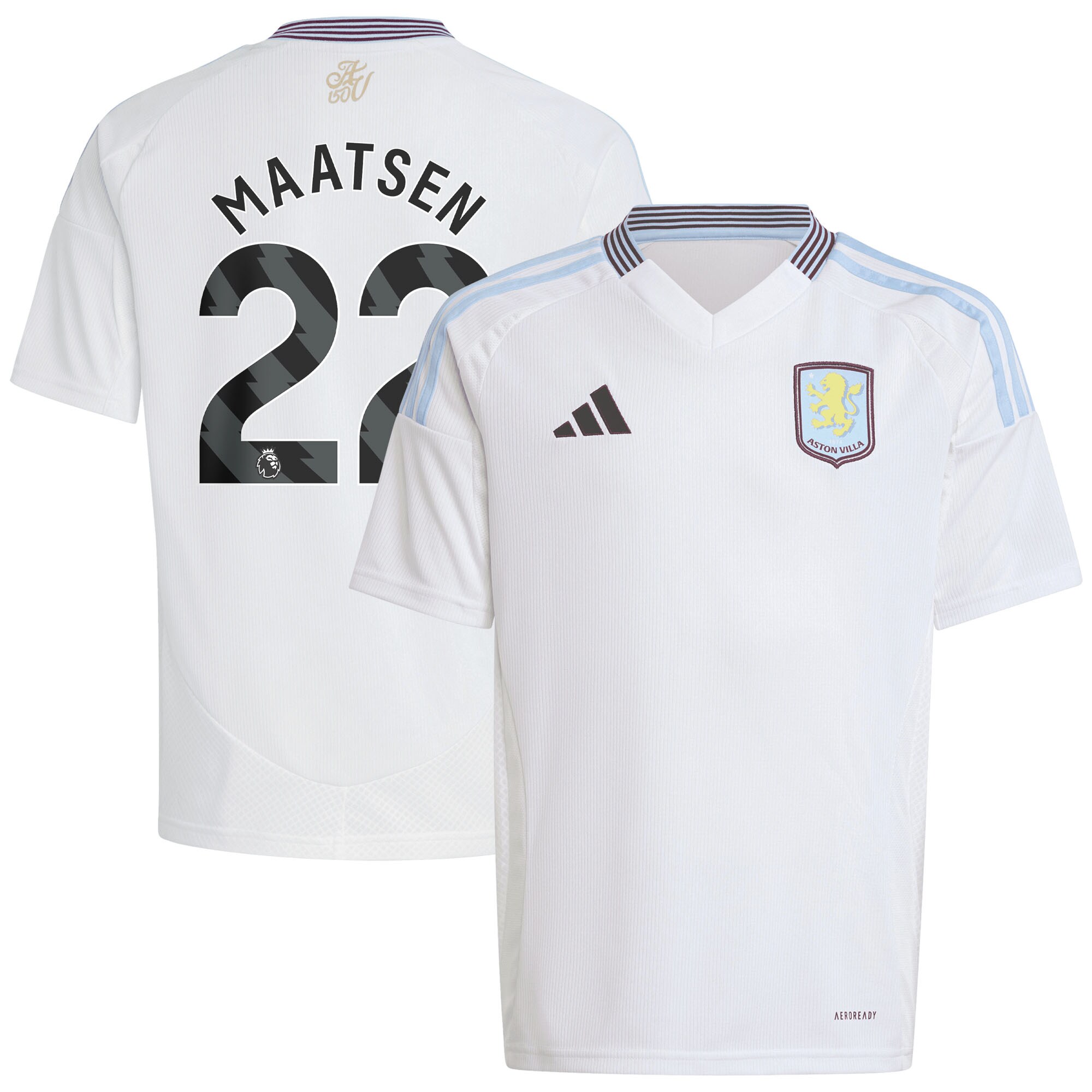 aston villa adidas away shirt 2024-25 – kids with maatsen 22 printing Collection | Official Aston Villa FC Gear Online
