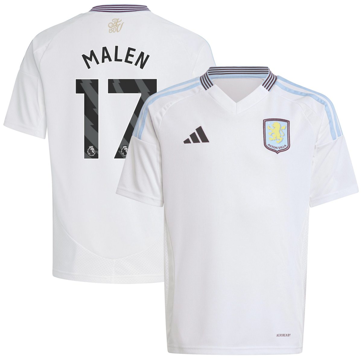 aston villa adidas away shirt 2024-25 – kids with malen 17 printing Collection | Official Aston Villa FC Gear Online