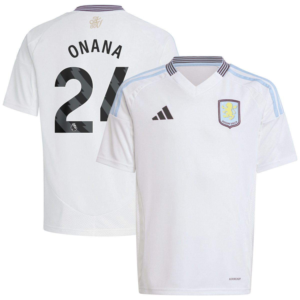 aston villa adidas away shirt 2024-25 – kids with onana 24 printing Collection | Official Aston Villa FC Gear Online