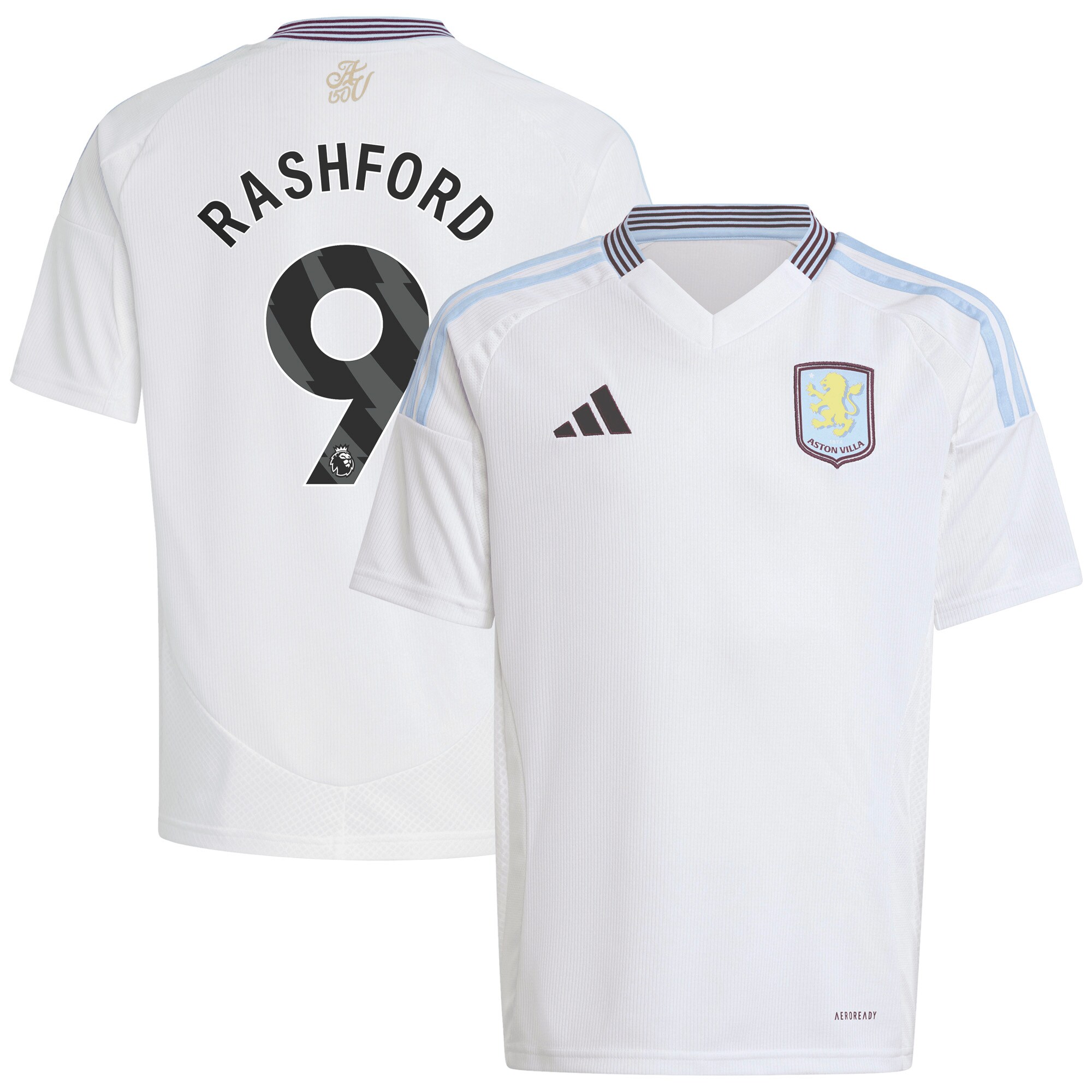 aston villa adidas away shirt 2024-25 – kids with rashford 9 printing Collection | Official Aston Villa FC Gear Online