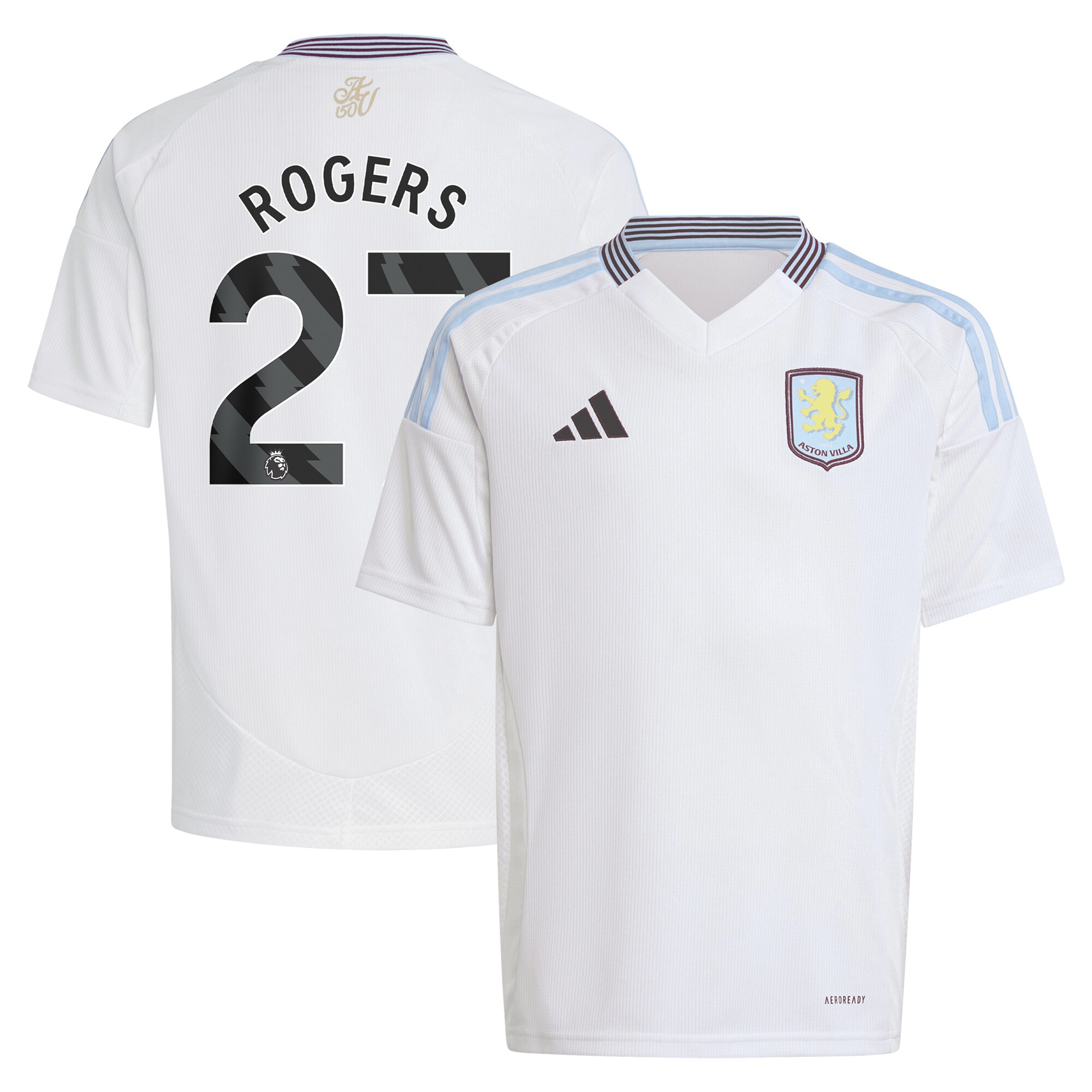 aston villa adidas away shirt 2024-25 – kids with rogers 27 printing Collection | Official Aston Villa FC Gear Online