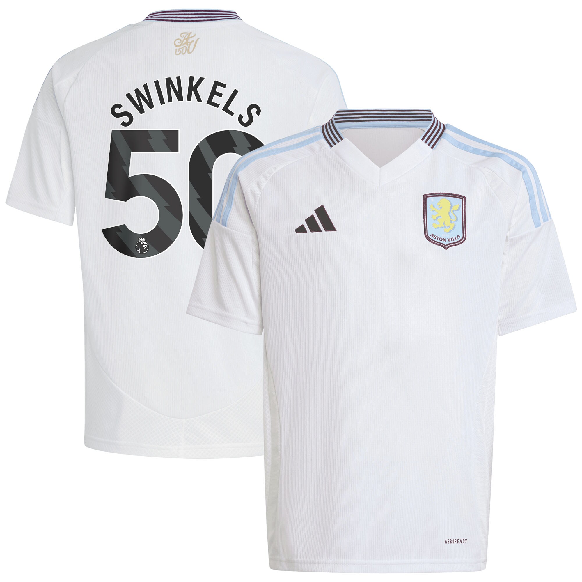 aston villa adidas away shirt 2024-25 – kids with swinkels 50 printing Collection | Official Aston Villa FC Gear Online