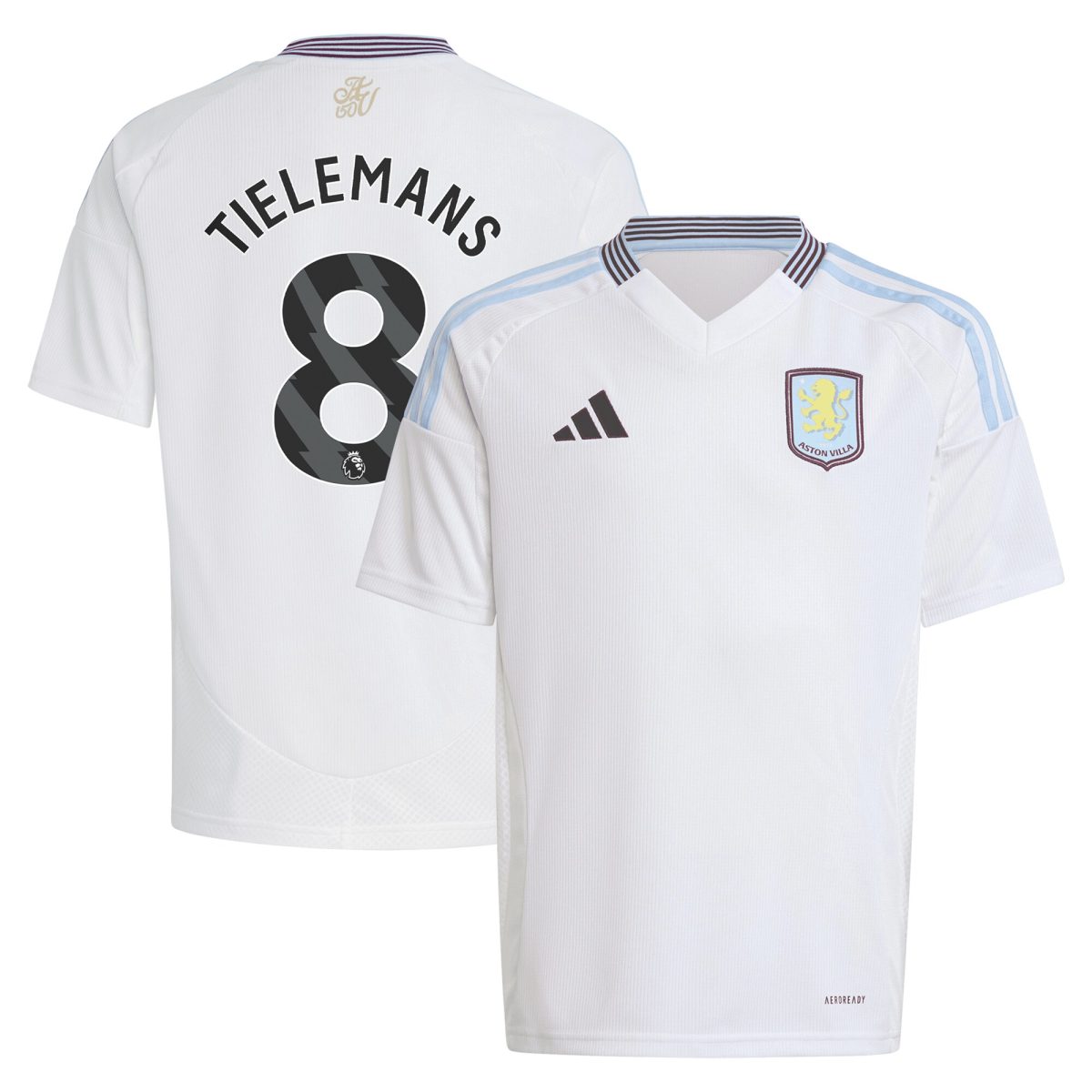 aston villa adidas away shirt 2024-25 – kids with tielemans 8 printing Collection | Official Aston Villa FC Gear Online