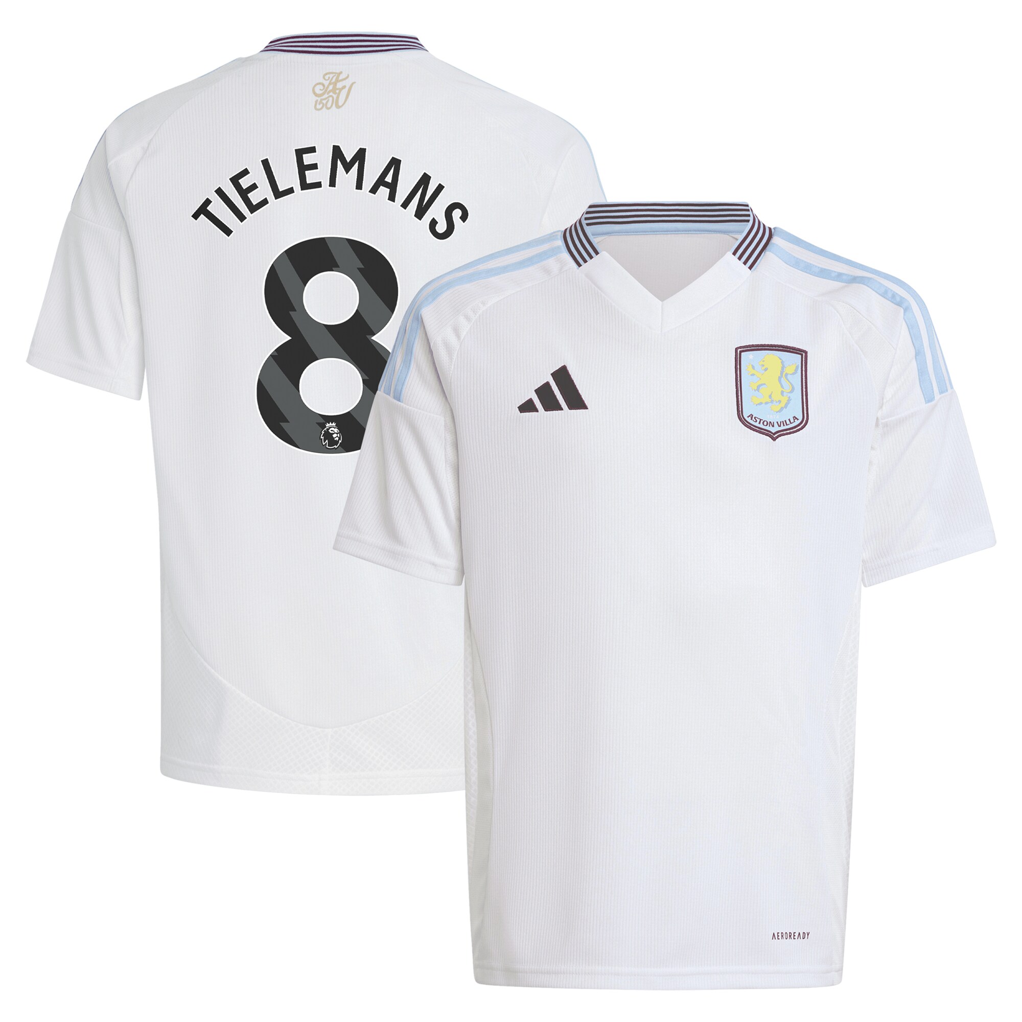 aston villa adidas away shirt 2024-25 – kids with tielemans 8 printing Collection | Official Aston Villa FC Gear Online