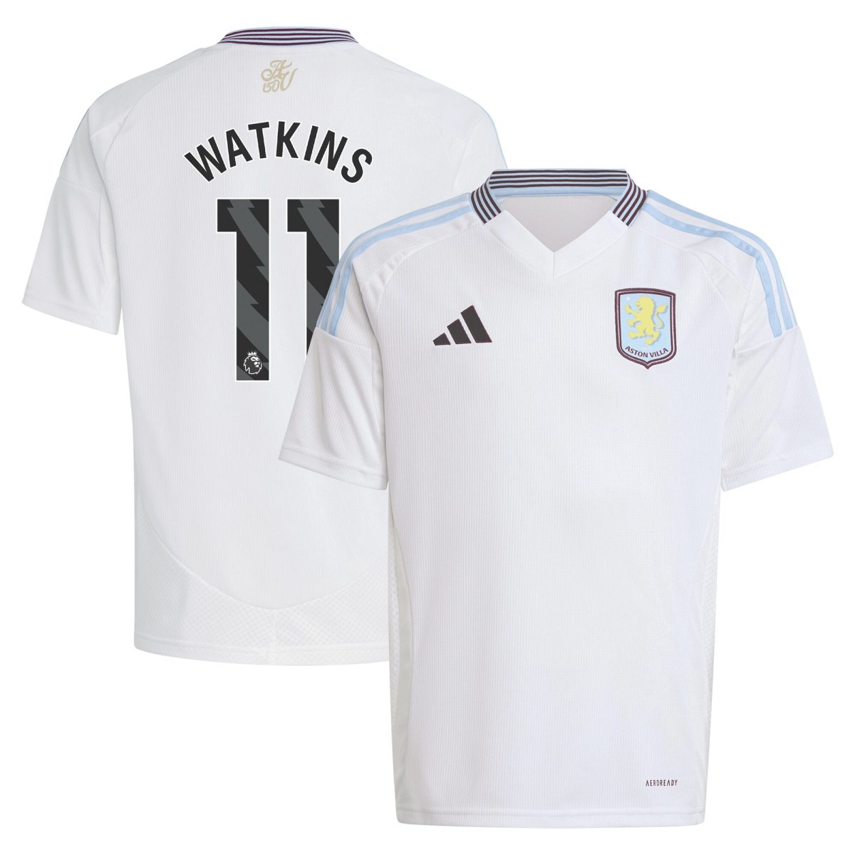aston villa adidas away shirt 2024-25 – kids with watkins 11 printing Collection | Official Aston Villa FC Gear Online