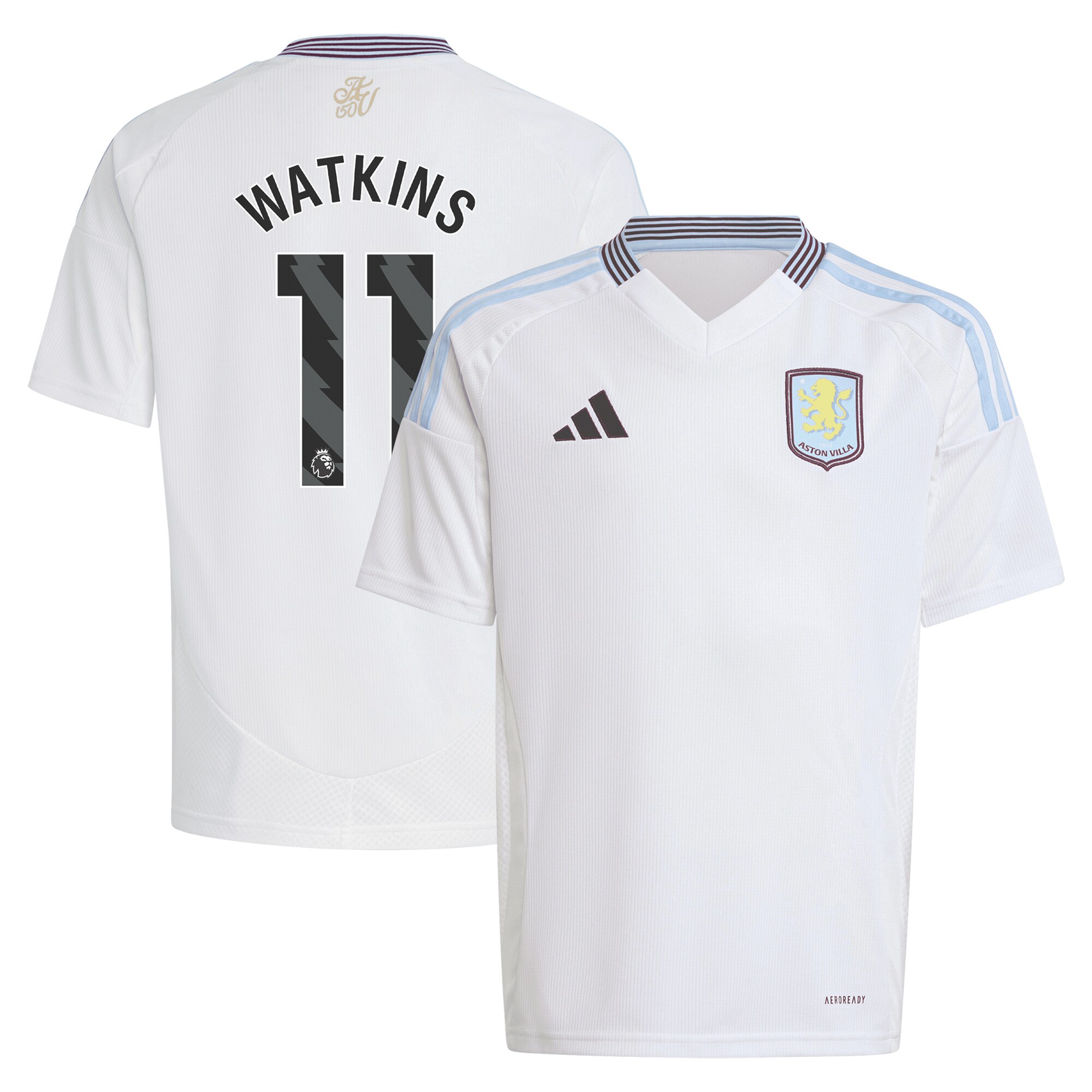 aston villa adidas away shirt 2024-25 – kids with watkins 11 printing Collection | Official Aston Villa FC Gear Online