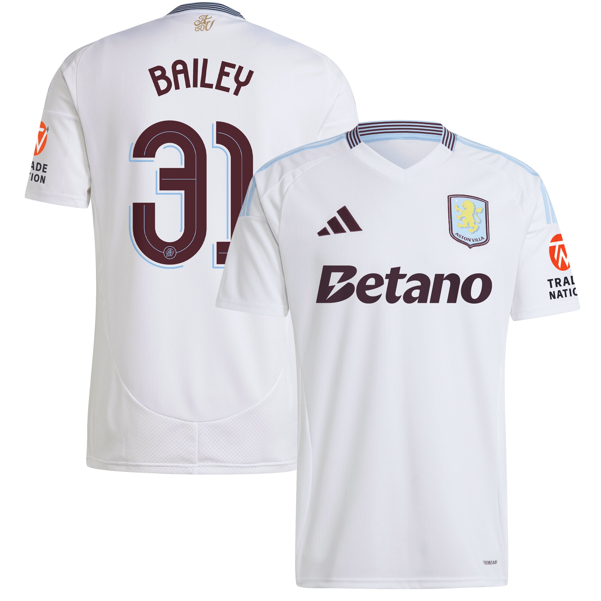 aston villa adidas away shirt 2024-25 with bailey 31 cup printing Collection | Official Aston Villa FC Gear Online