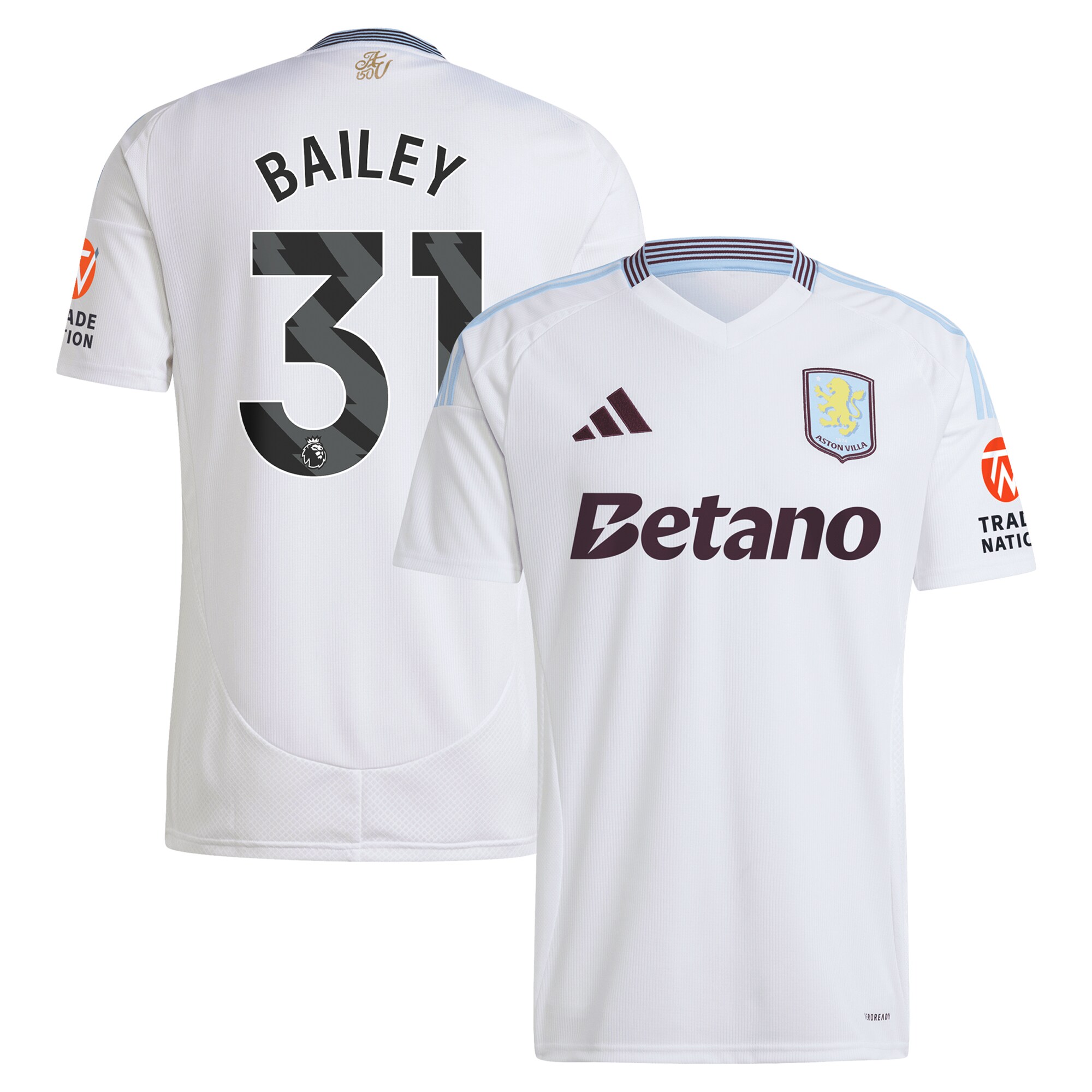 aston villa adidas away shirt 2024-25 with bailey 31 printing Collection | Official Aston Villa FC Gear Online
