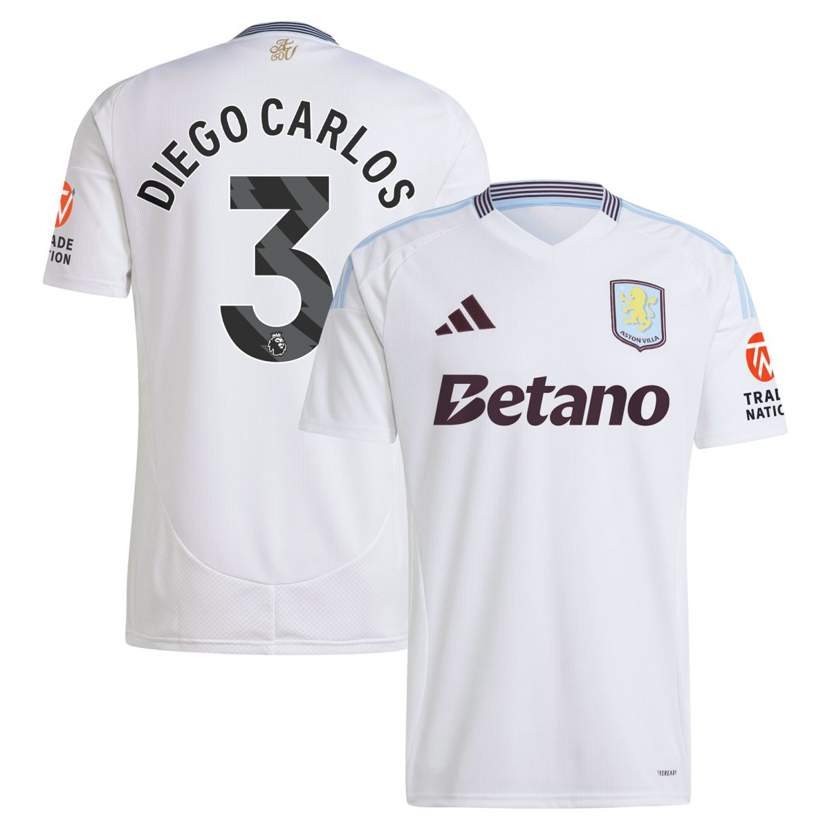 aston villa adidas away shirt 2024-25 with diego carlos 3 printing Collection | Official Aston Villa FC Gear Online