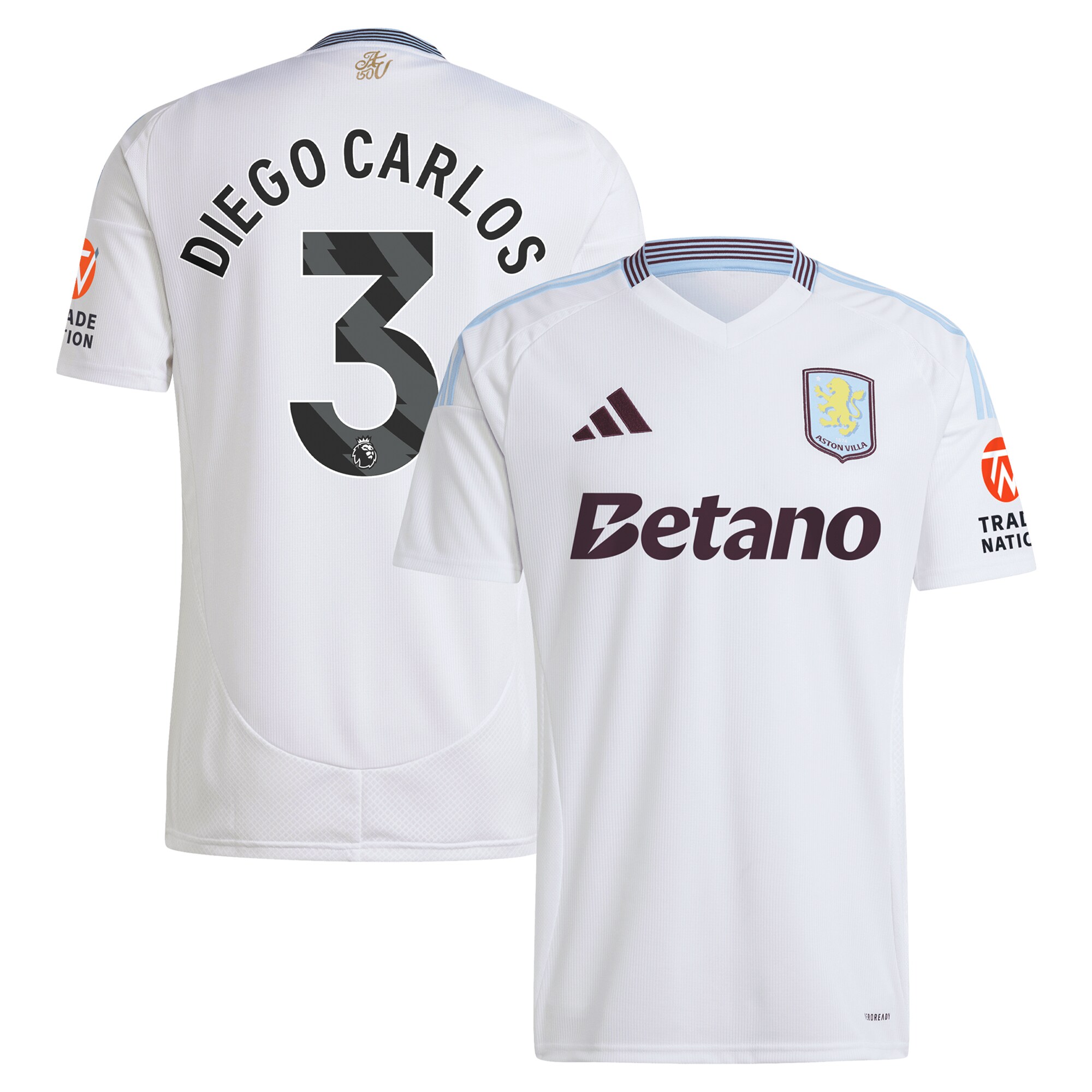 aston villa adidas away shirt 2024-25 with diego carlos 3 printing Collection | Official Aston Villa FC Gear Online