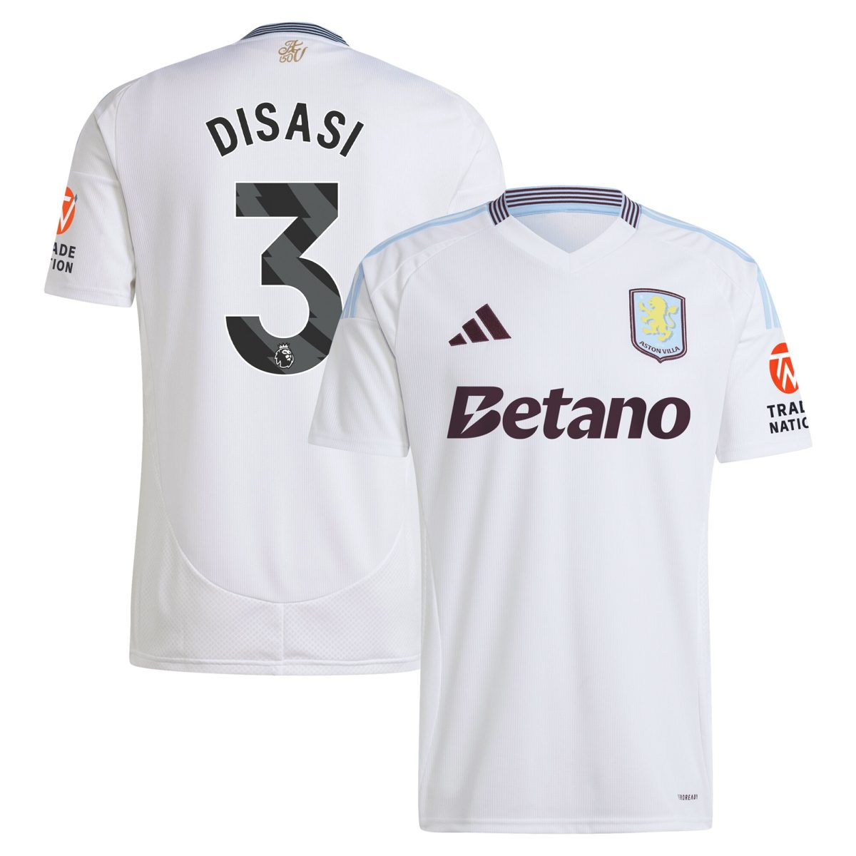 aston villa adidas away shirt 2024-25 with disasi 3 printing Collection | Official Aston Villa FC Gear Online