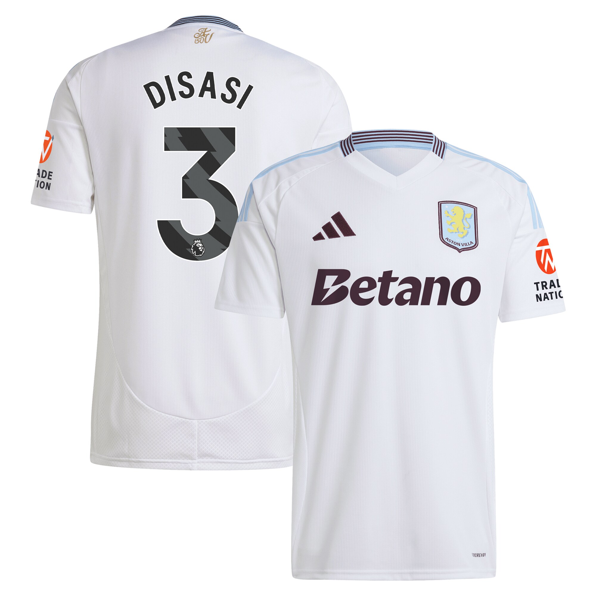 aston villa adidas away shirt 2024-25 with disasi 3 printing Collection | Official Aston Villa FC Gear Online