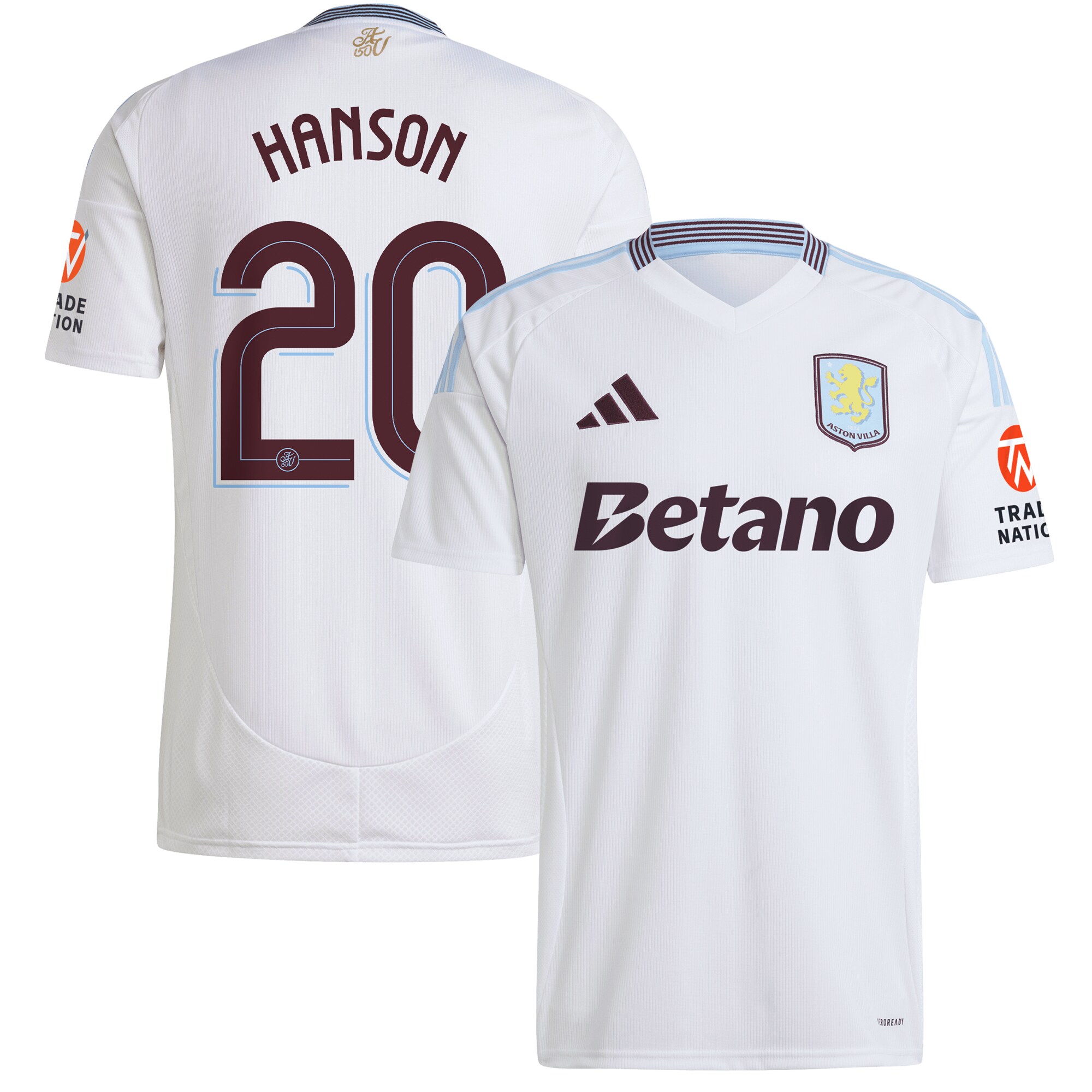 aston villa adidas away shirt 2024-25 with hanson 20 cup printing Collection | Official Aston Villa FC Gear Online
