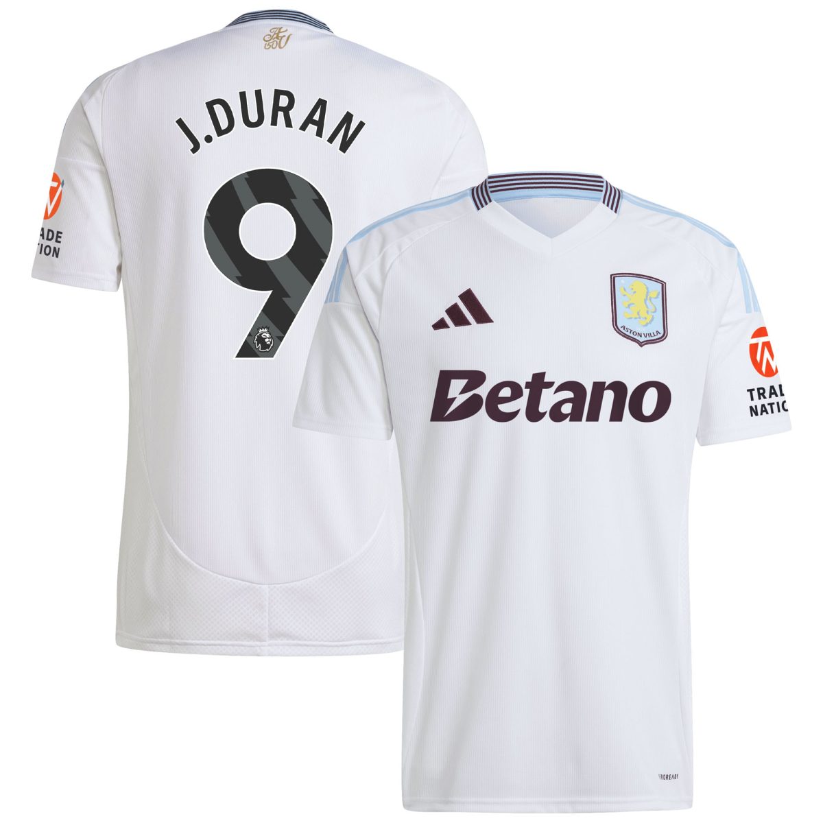aston villa adidas away shirt 2024-25 with j.duran 9 printing Collection | Official Aston Villa FC Gear Online