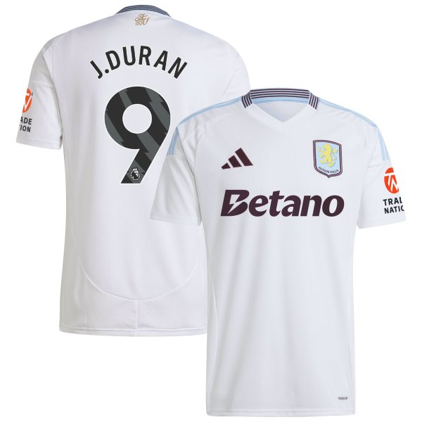 aston villa adidas away shirt 2024-25 with j.duran 9 printing Collection | Official Aston Villa FC Gear Online