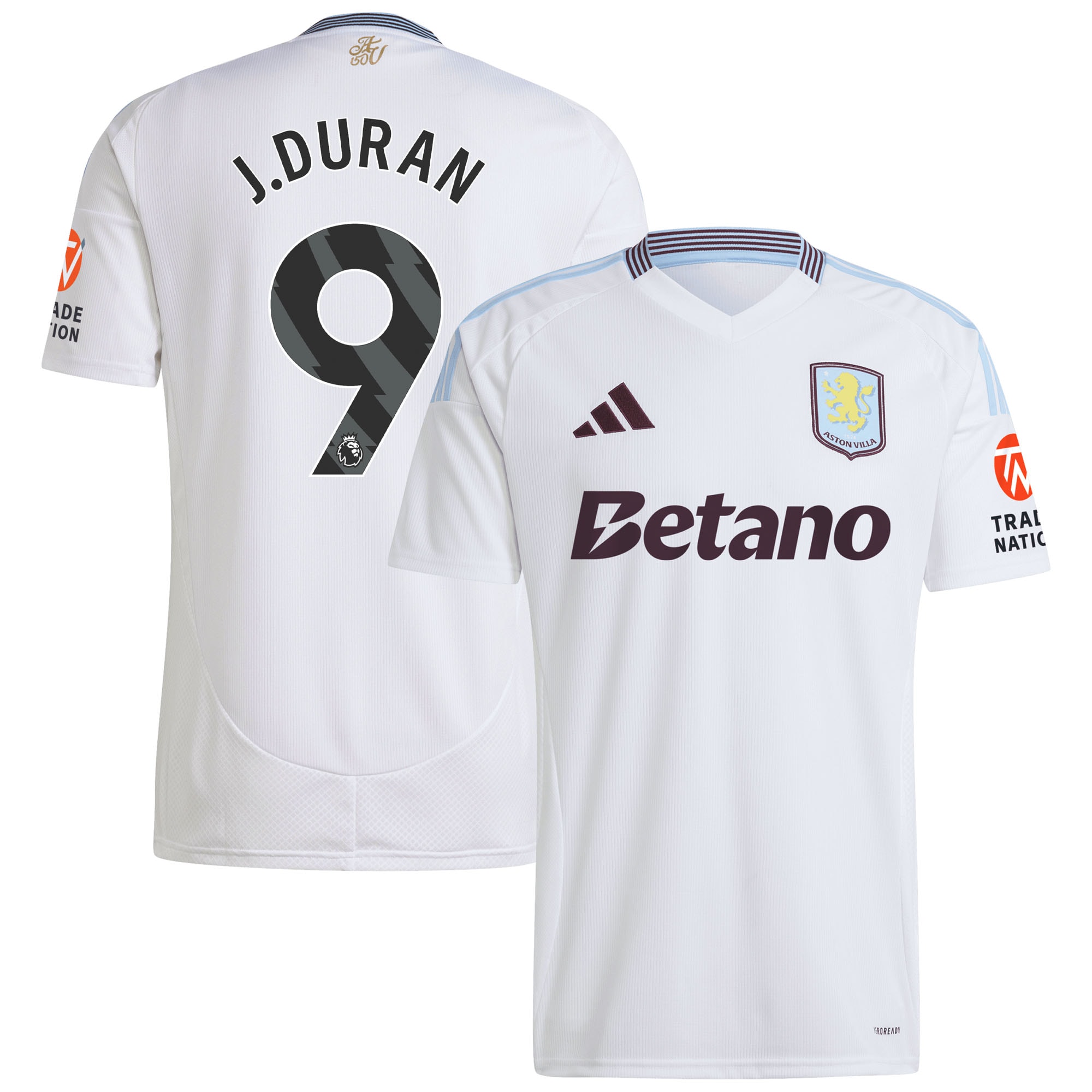 aston villa adidas away shirt 2024-25 with j.duran 9 printing Collection | Official Aston Villa FC Gear Online