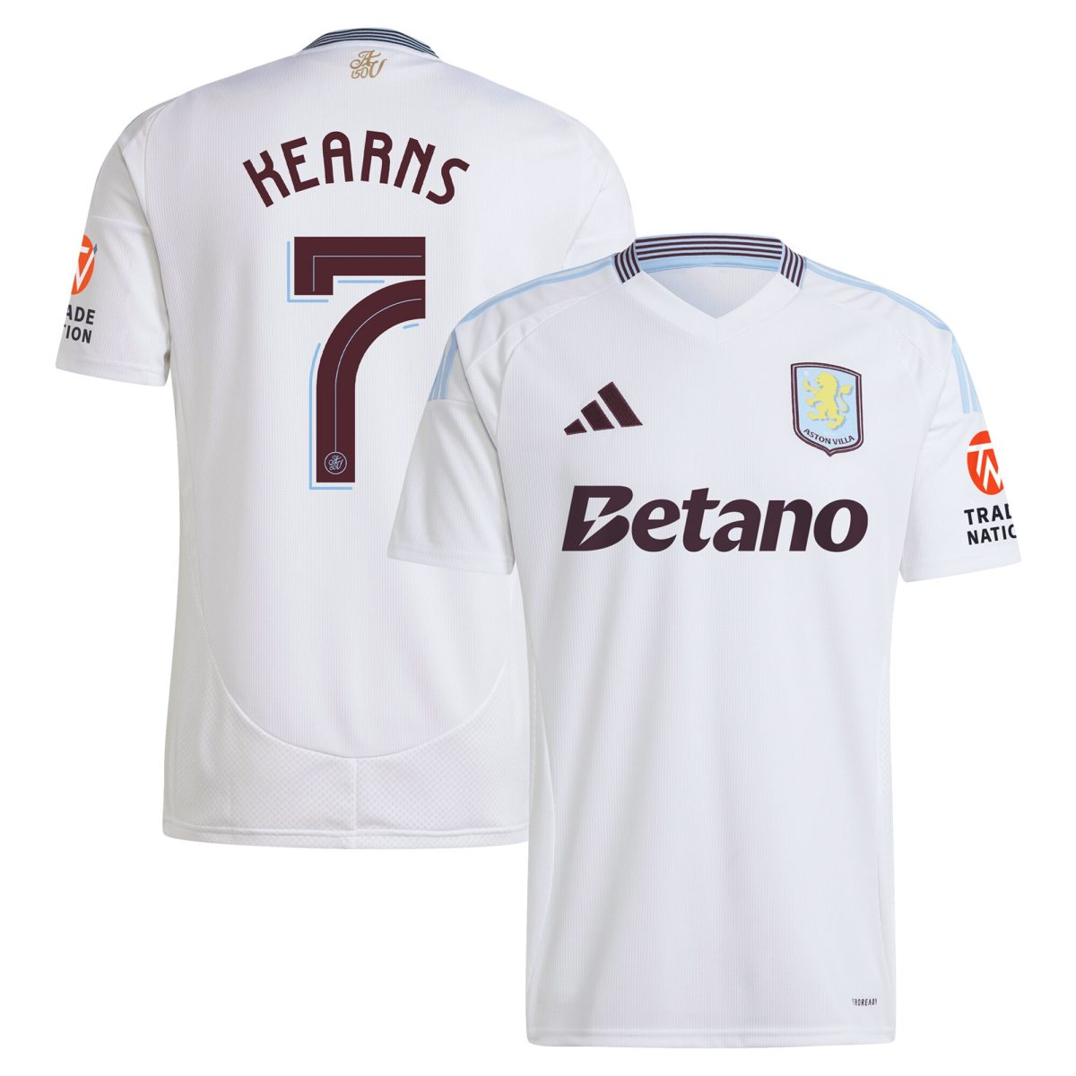aston villa adidas away shirt 2024-25 with kearns 7 cup printing Collection | Official Aston Villa FC Gear Online