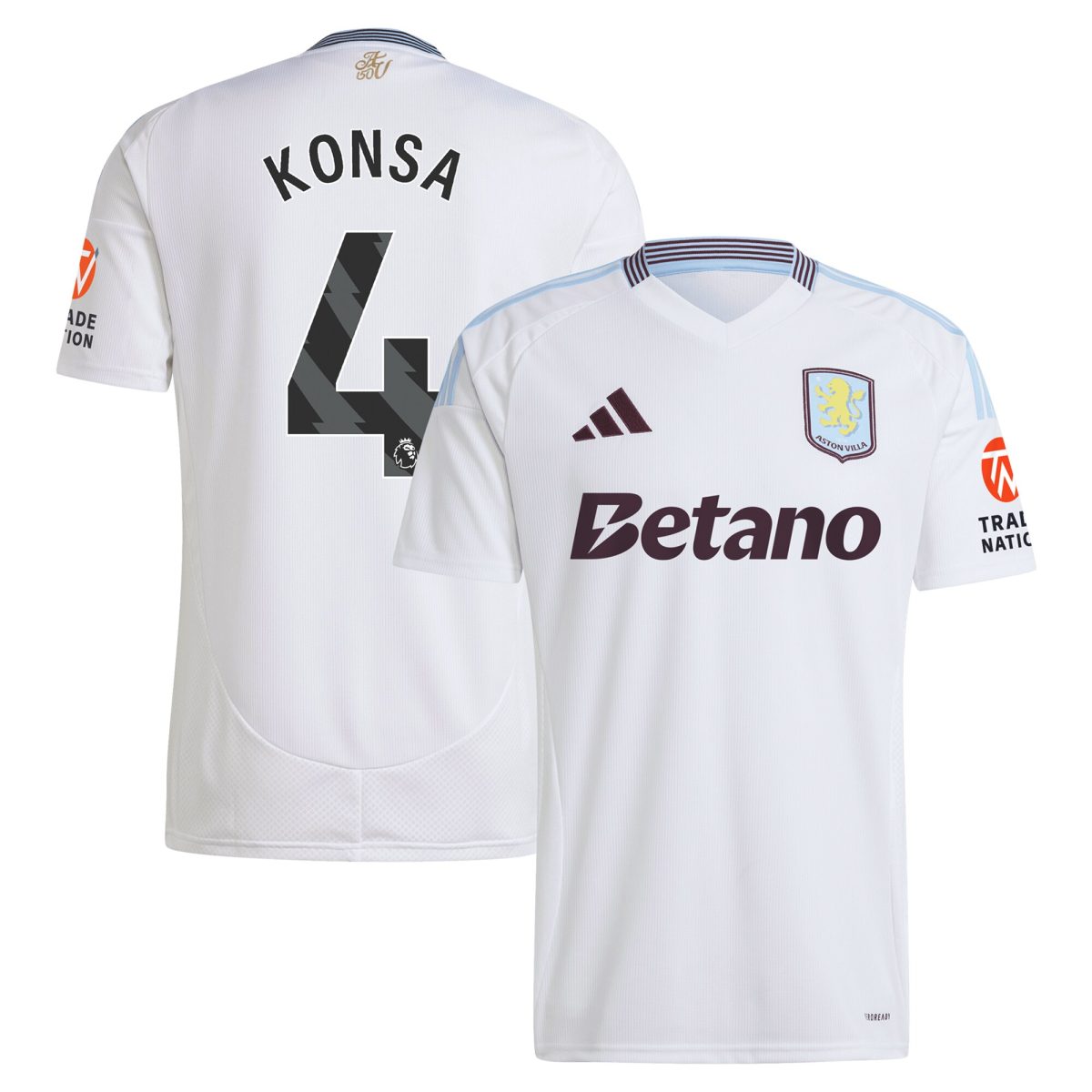 aston villa adidas away shirt 2024-25 with konsa 4 printing Collection | Official Aston Villa FC Gear Online