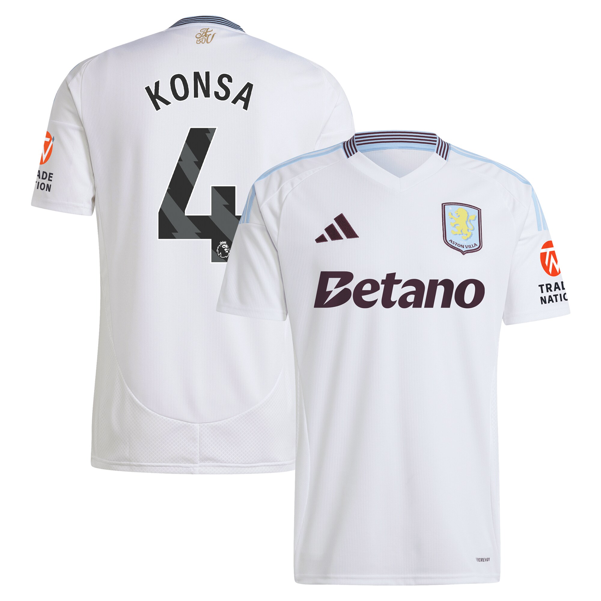 aston villa adidas away shirt 2024-25 with konsa 4 printing Collection | Official Aston Villa FC Gear Online
